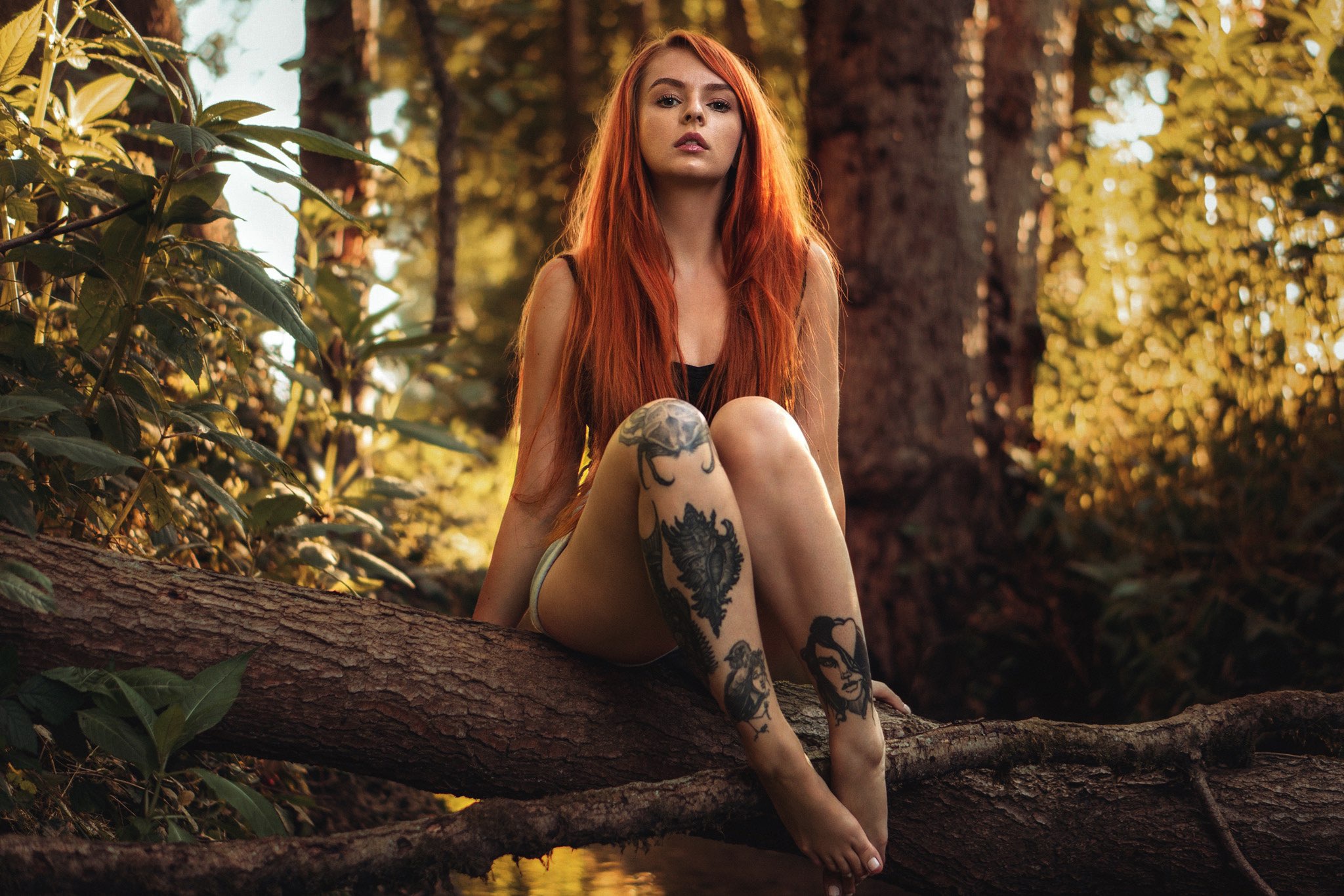 Free download wallpaper Nature, Redhead, Tattoo, Model, Women on your PC desktop