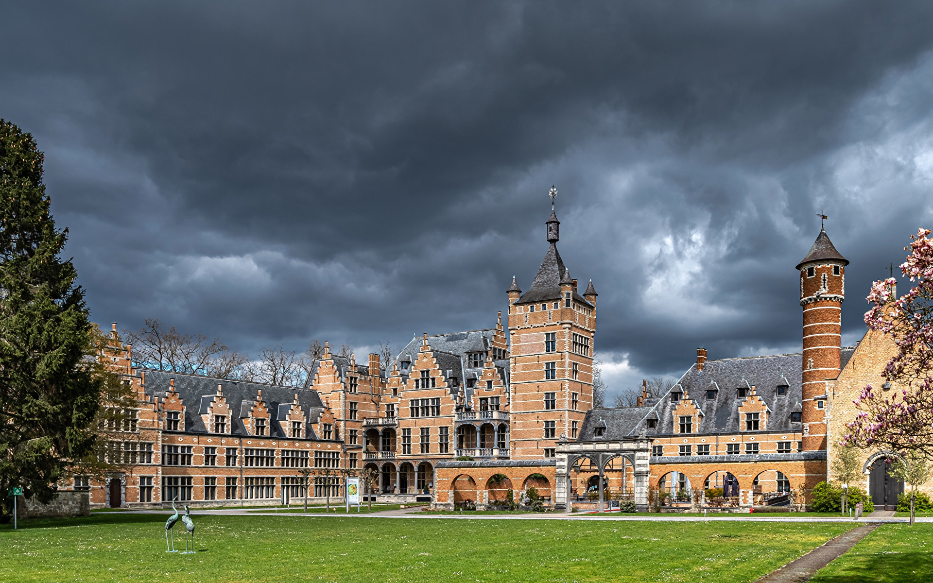 Laden Sie das Schlösser, Belgien, Menschengemacht, Schloss, Schloss Cantecroy-Bild kostenlos auf Ihren PC-Desktop herunter