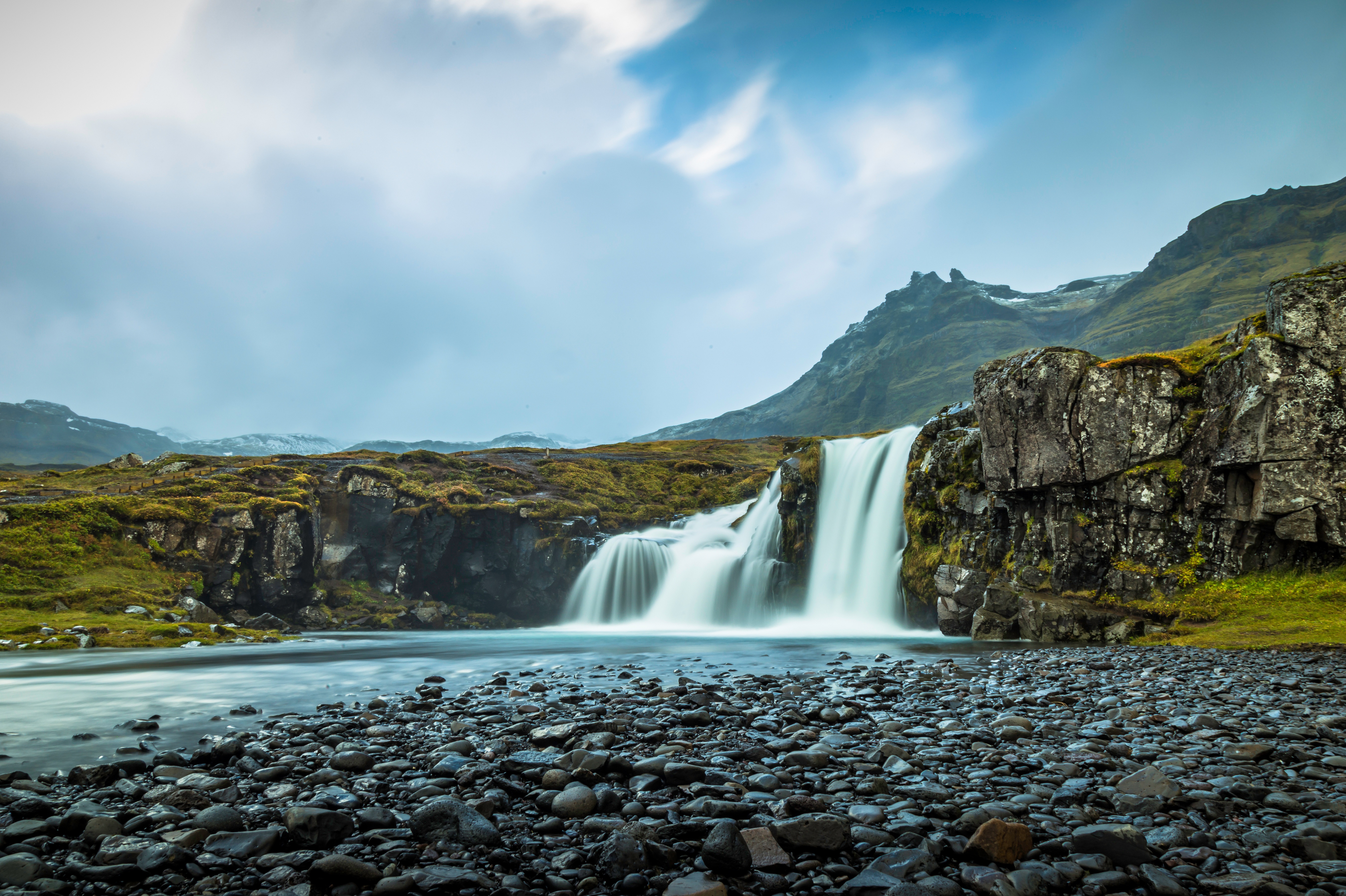 Download mobile wallpaper Nature, Waterfalls, Waterfall, Earth, Iceland, Kirkjufoss for free.