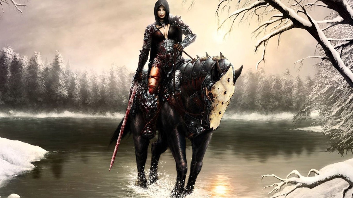 Free download wallpaper Fantasy, Warrior, Horse, Women Warrior on your PC desktop