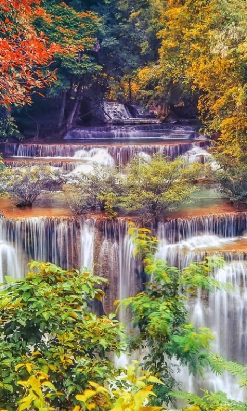 Handy-Wallpaper Herbst, Wasserfall, Erde/natur kostenlos herunterladen.