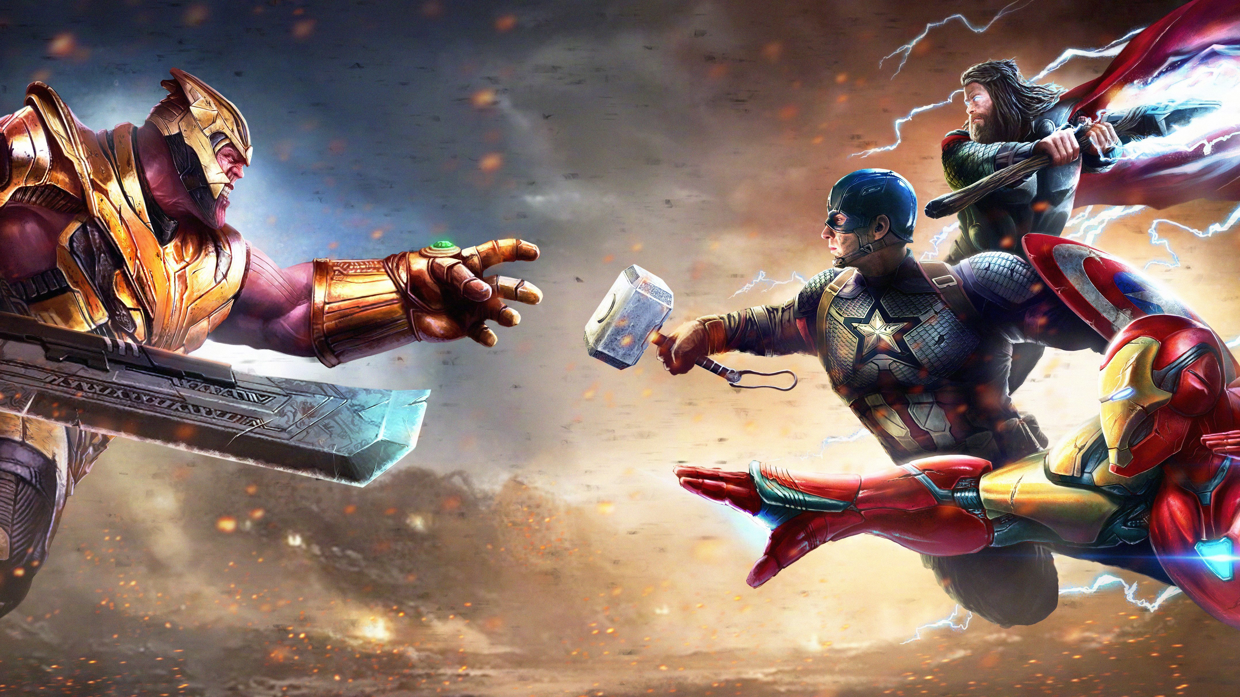 Скачать обои бесплатно Кино, Железный Человек, Капитан Америка, Мстители, Тор, Танос, Мстители: Финал картинка на рабочий стол ПК