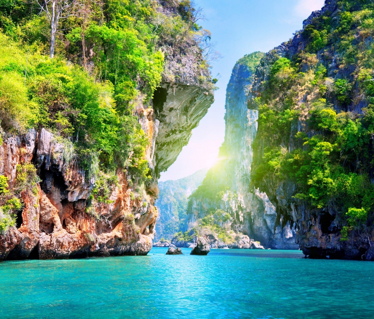 Download mobile wallpaper Sun, Earth, Tropics, Lagoon, Thailand for free.