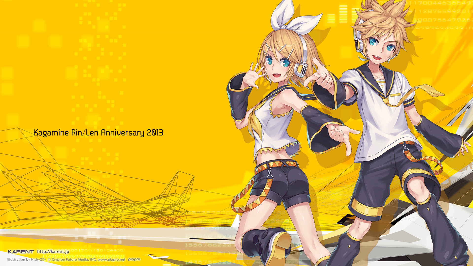 Download mobile wallpaper Anime, Blonde, Vocaloid, Blue Eyes, Rin Kagamine, Len Kagamine for free.