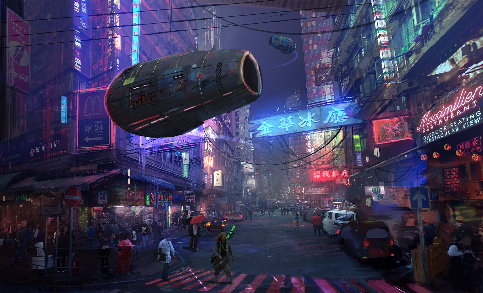 Download mobile wallpaper Night, City, Cyberpunk, Sci Fi for free.
