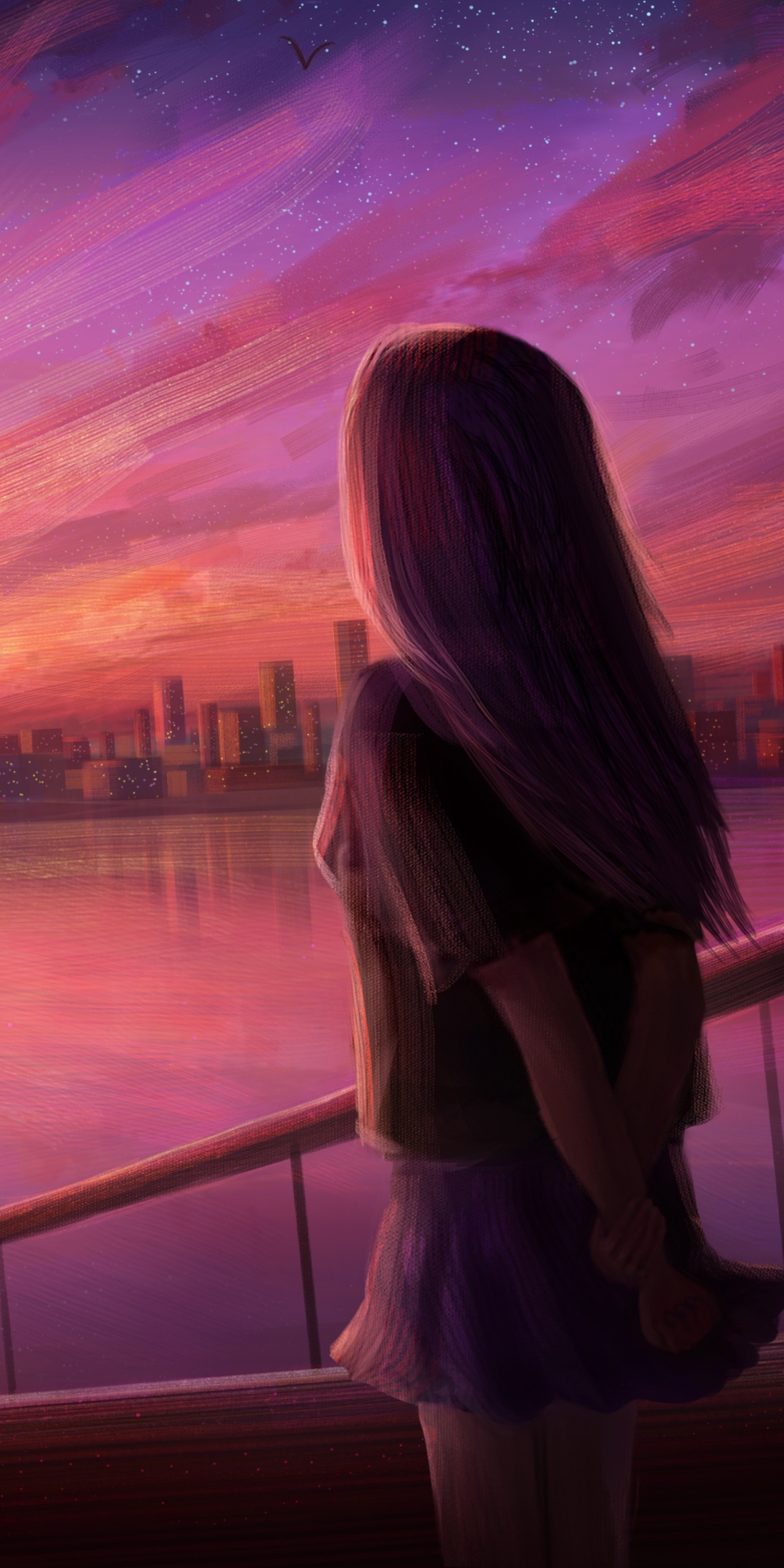 Download mobile wallpaper Anime, Sunset, Evening for free.