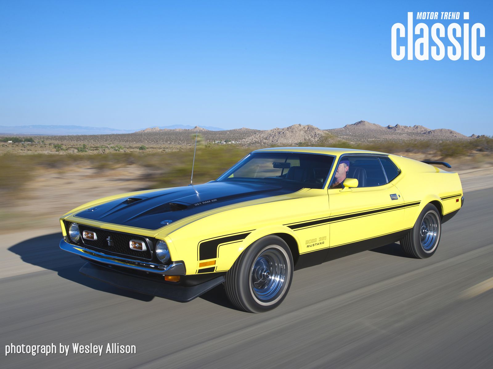 ford mustang boss 351, vehicles, classic car, fastback, ford, muscle car, yellow car
