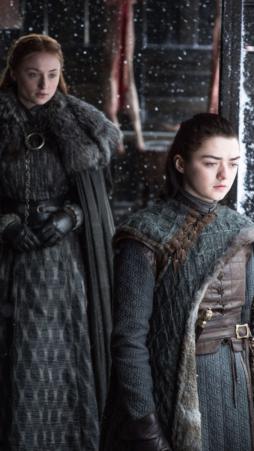 Handy-Wallpaper Fernsehserien, Game Of Thrones: Das Lied Von Eis Und Feuer, Maisie Williams, Arya Stark, Sansa Stark, Sophie Turner kostenlos herunterladen.