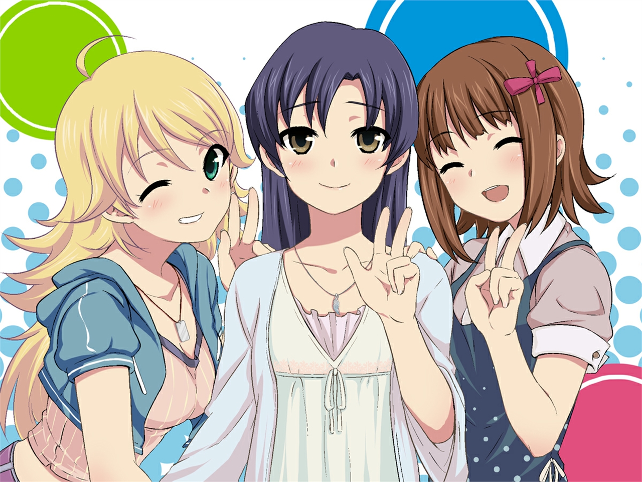 Descarga gratuita de fondo de pantalla para móvil de Animado, Chihaya Kisaragi, The Idolm@ster, Haruka Amami, Miki Hoshii.