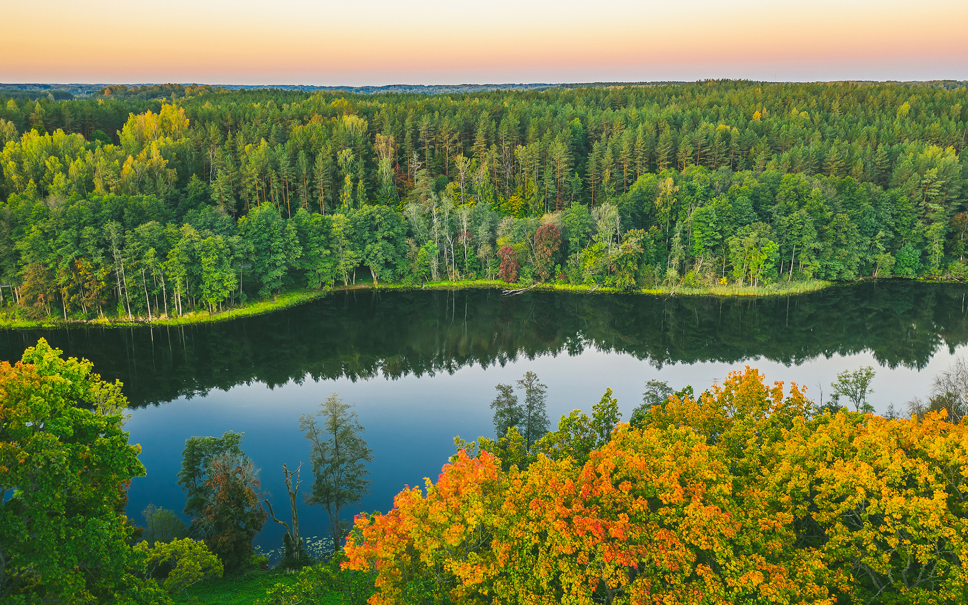 Laden Sie das Herbst, Wald, Fluss, Erde/natur, Spiegelung-Bild kostenlos auf Ihren PC-Desktop herunter