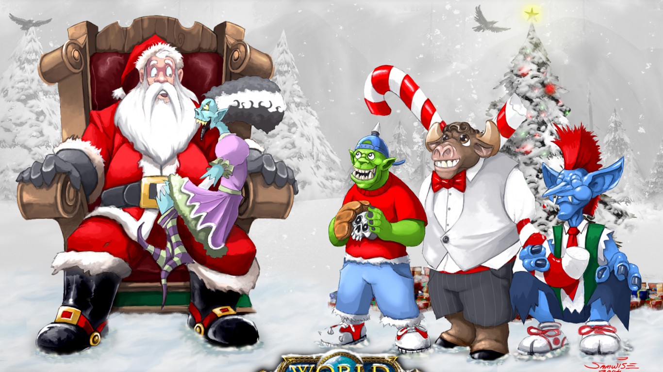 Free download wallpaper Warcraft, Christmas, Santa, Video Game, World Of Warcraft on your PC desktop