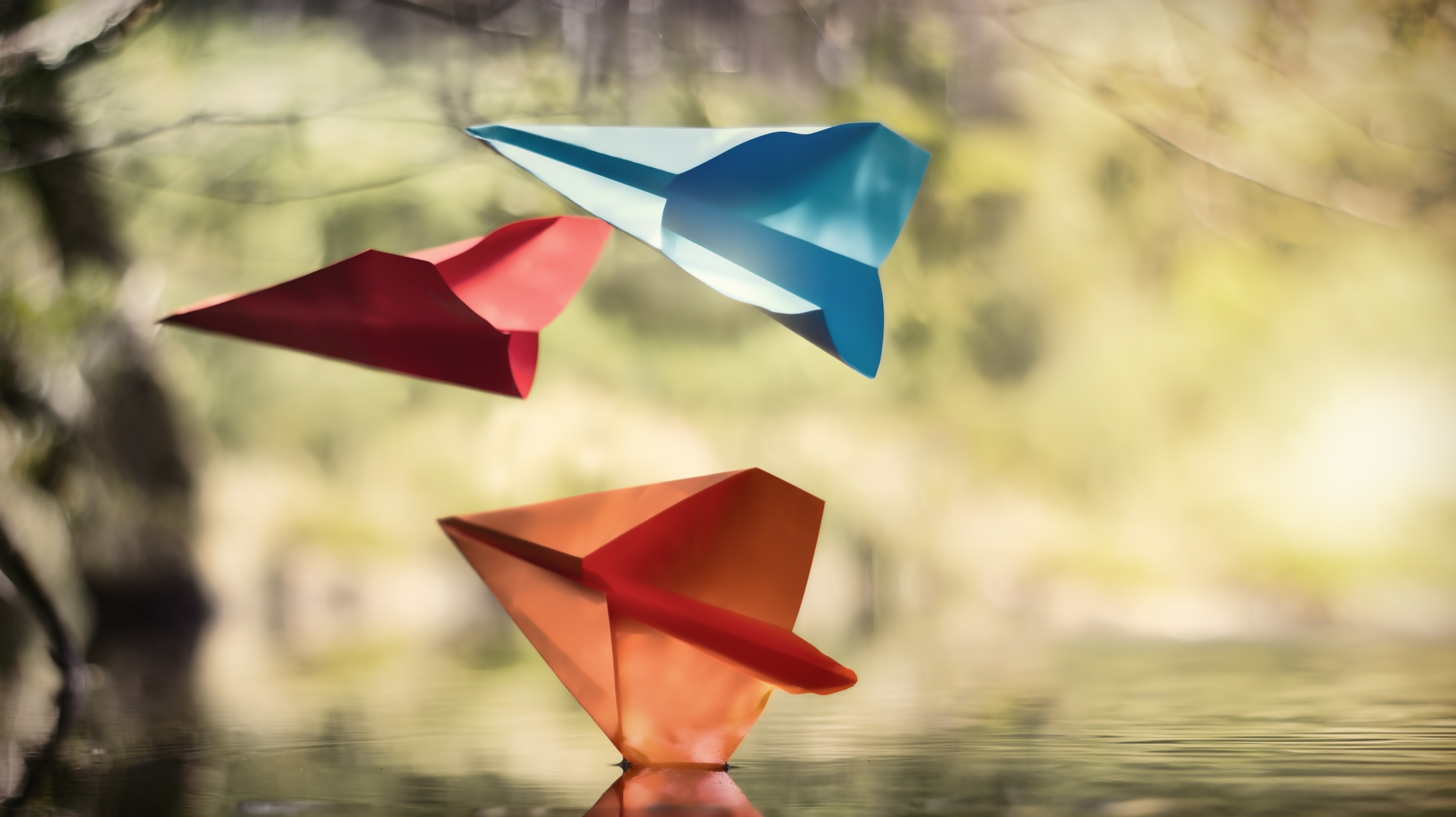 877815 скачать картинку сделано человеком, оригами, глубина резкости, бумажный самолетик - обои и заставки бесплатно