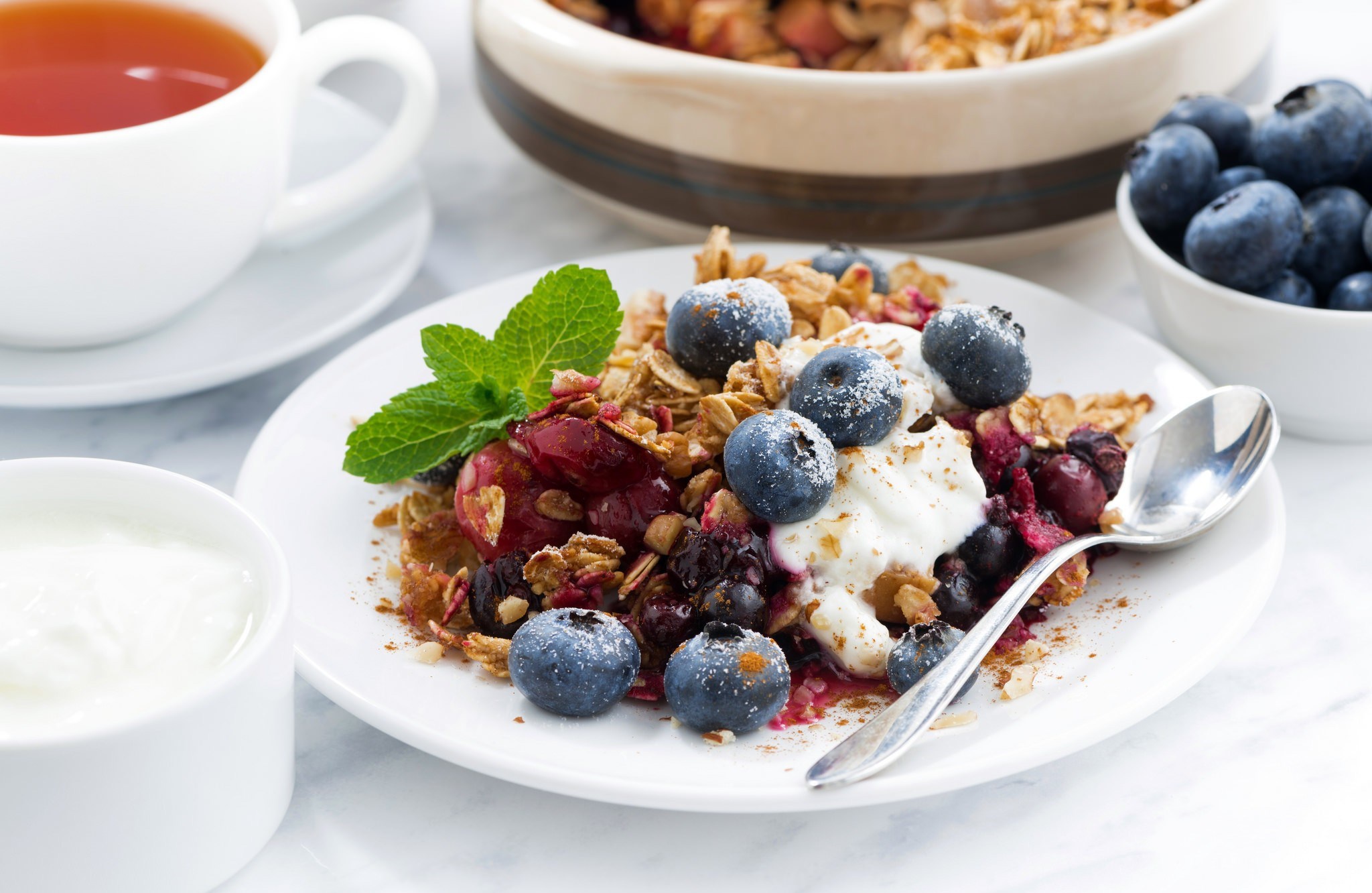 Download mobile wallpaper Food, Blueberry, Muesli, Breakfast for free.