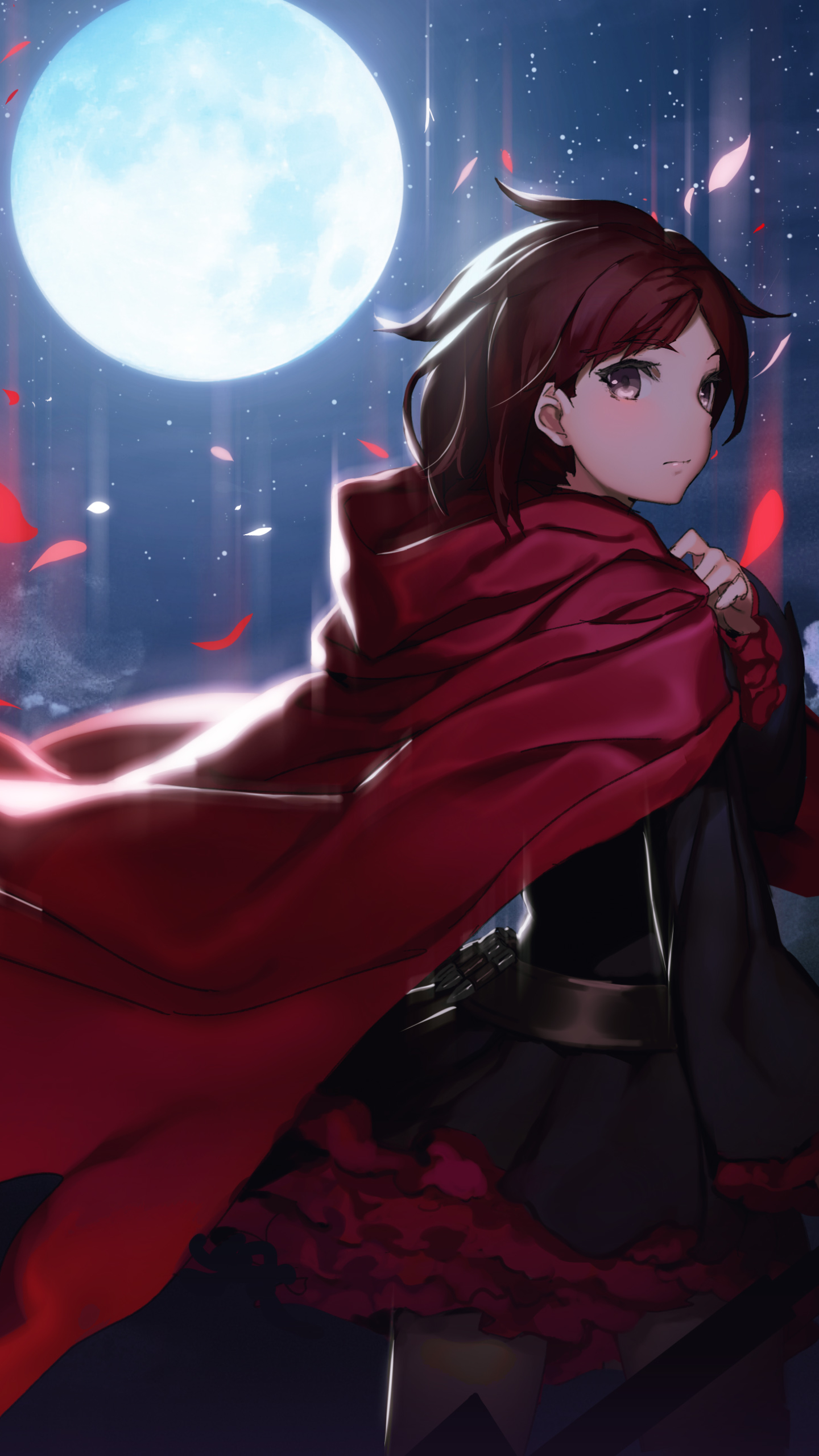 Download mobile wallpaper Anime, Moon, Rwby, Ruby Rose (Rwby) for free.