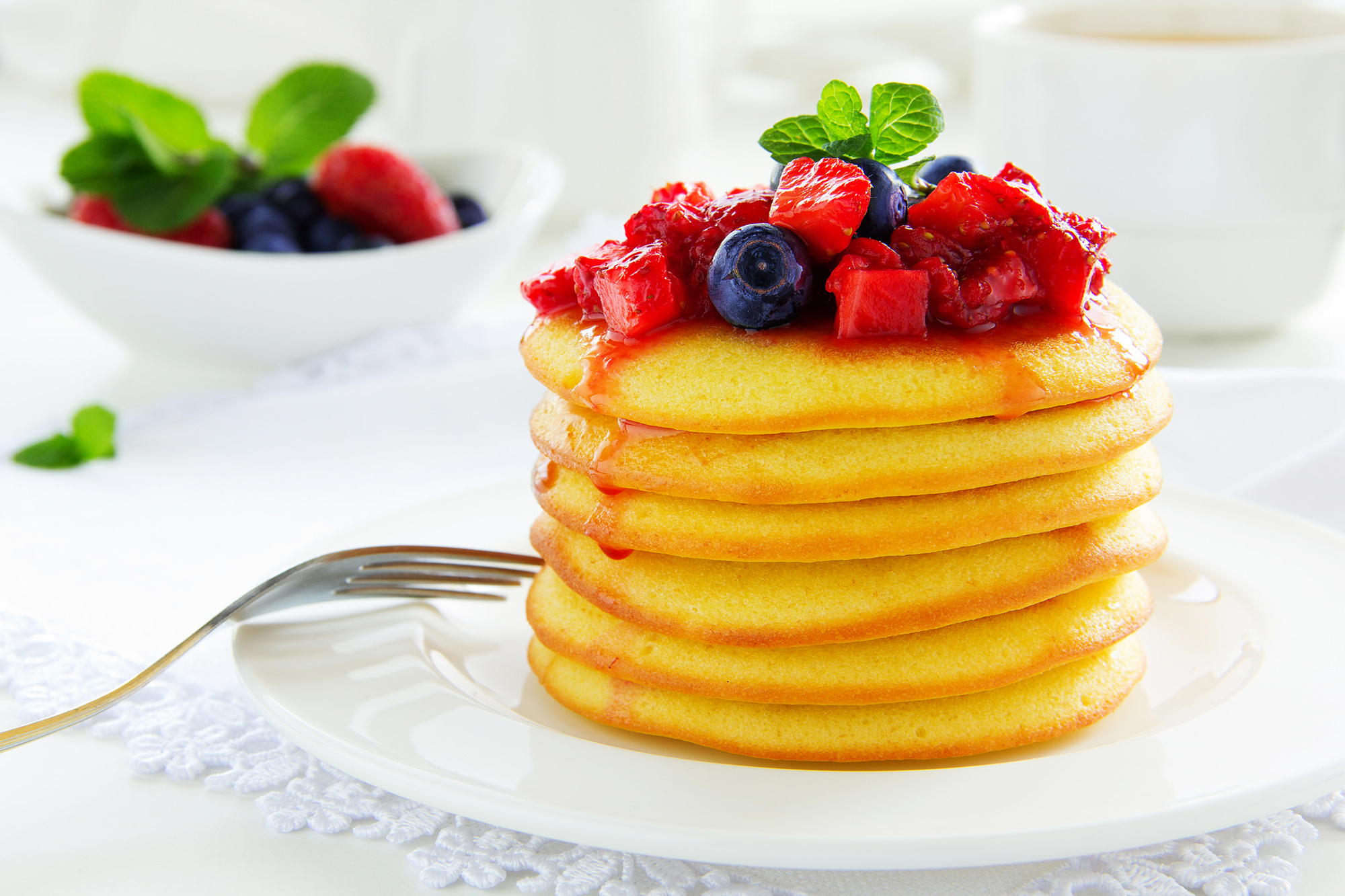 Free download wallpaper Food, Berry, Breakfast, Pancake on your PC desktop