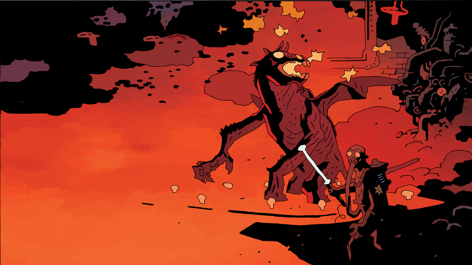 Laden Sie das Comics, Hellboy Call Of Darkness-Bild kostenlos auf Ihren PC-Desktop herunter