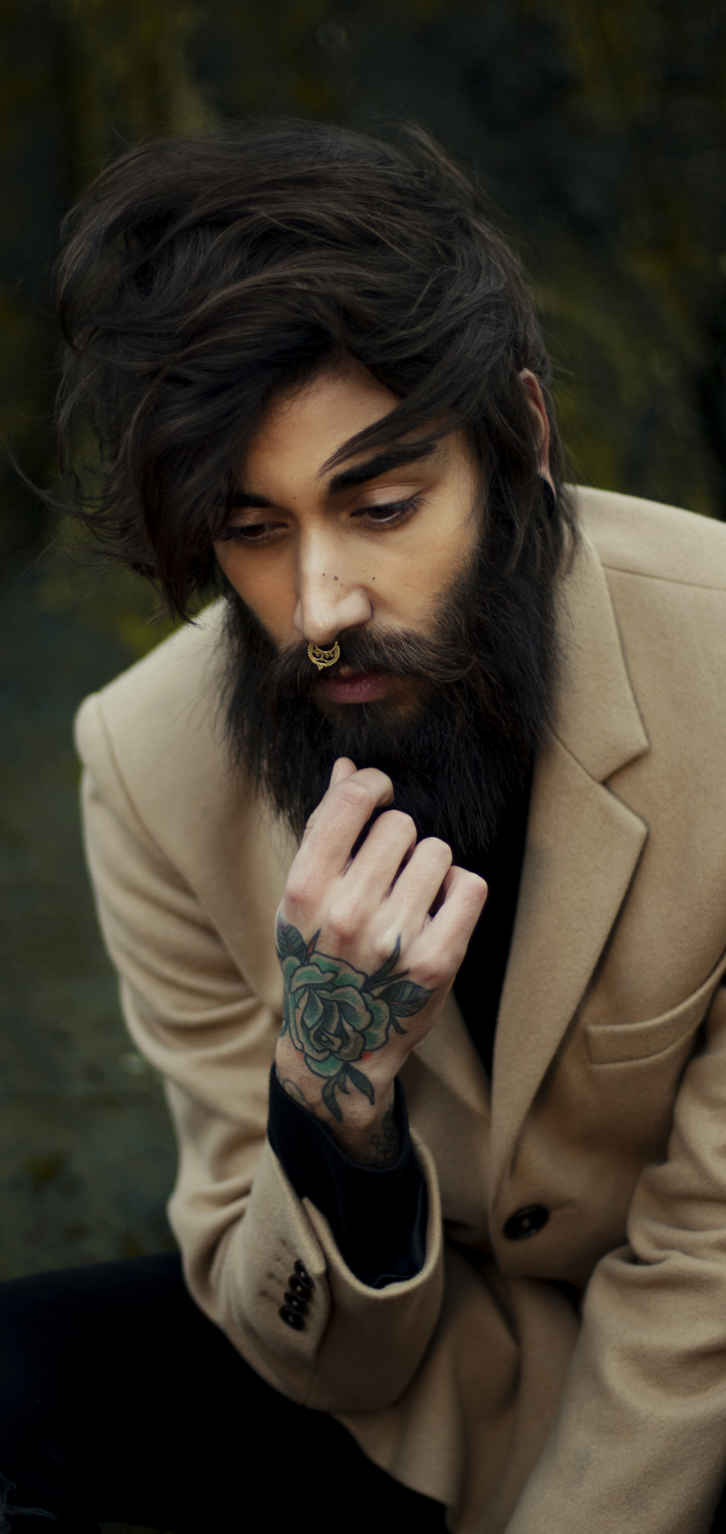 Download mobile wallpaper Men, Tattoo, Beard, Model for free.