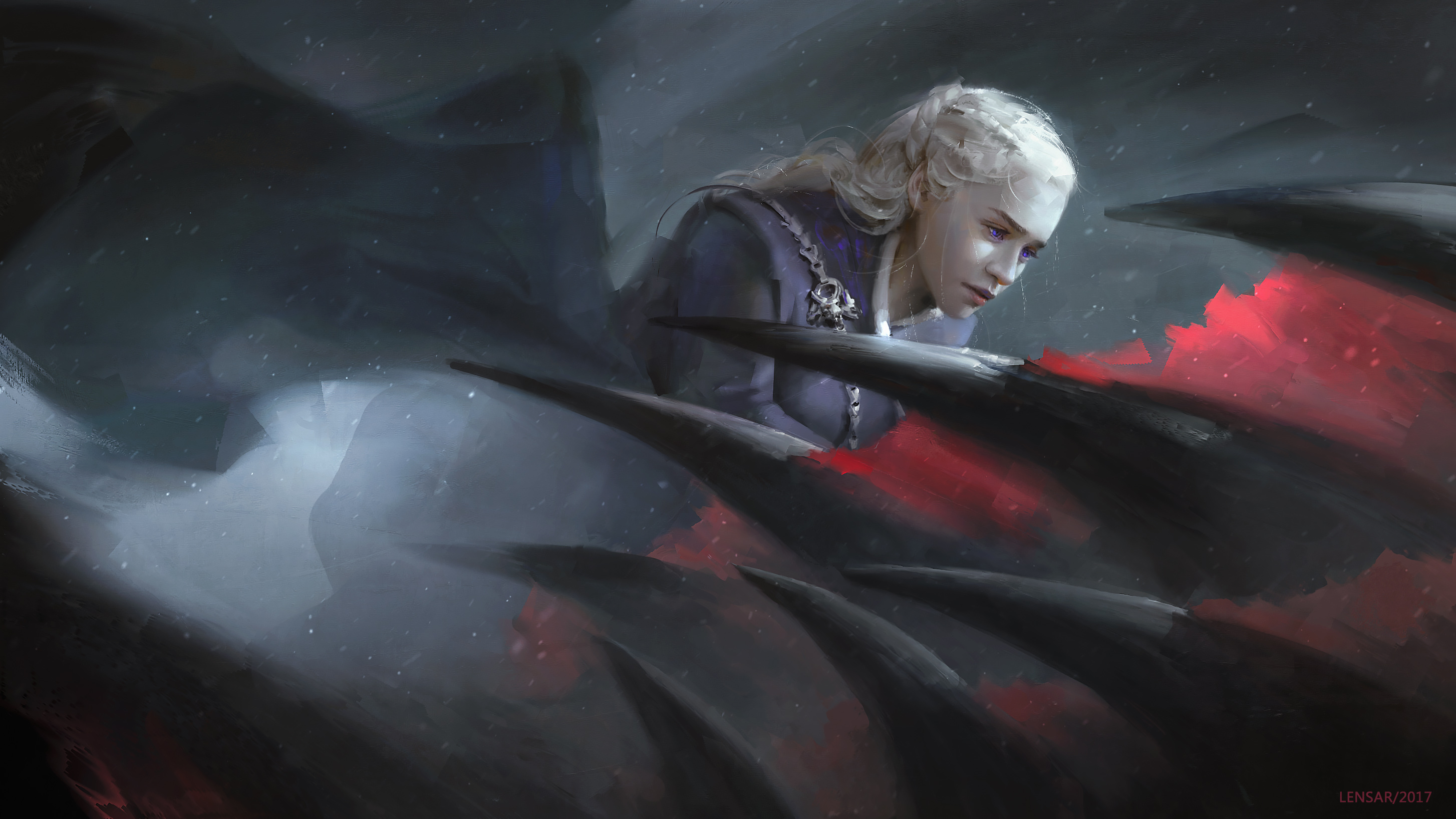 Laden Sie das Fantasie, Drachen, Fernsehserien, Lila Augen, Weißes Haar, Game Of Thrones: Das Lied Von Eis Und Feuer, Daenerys Targaryen-Bild kostenlos auf Ihren PC-Desktop herunter