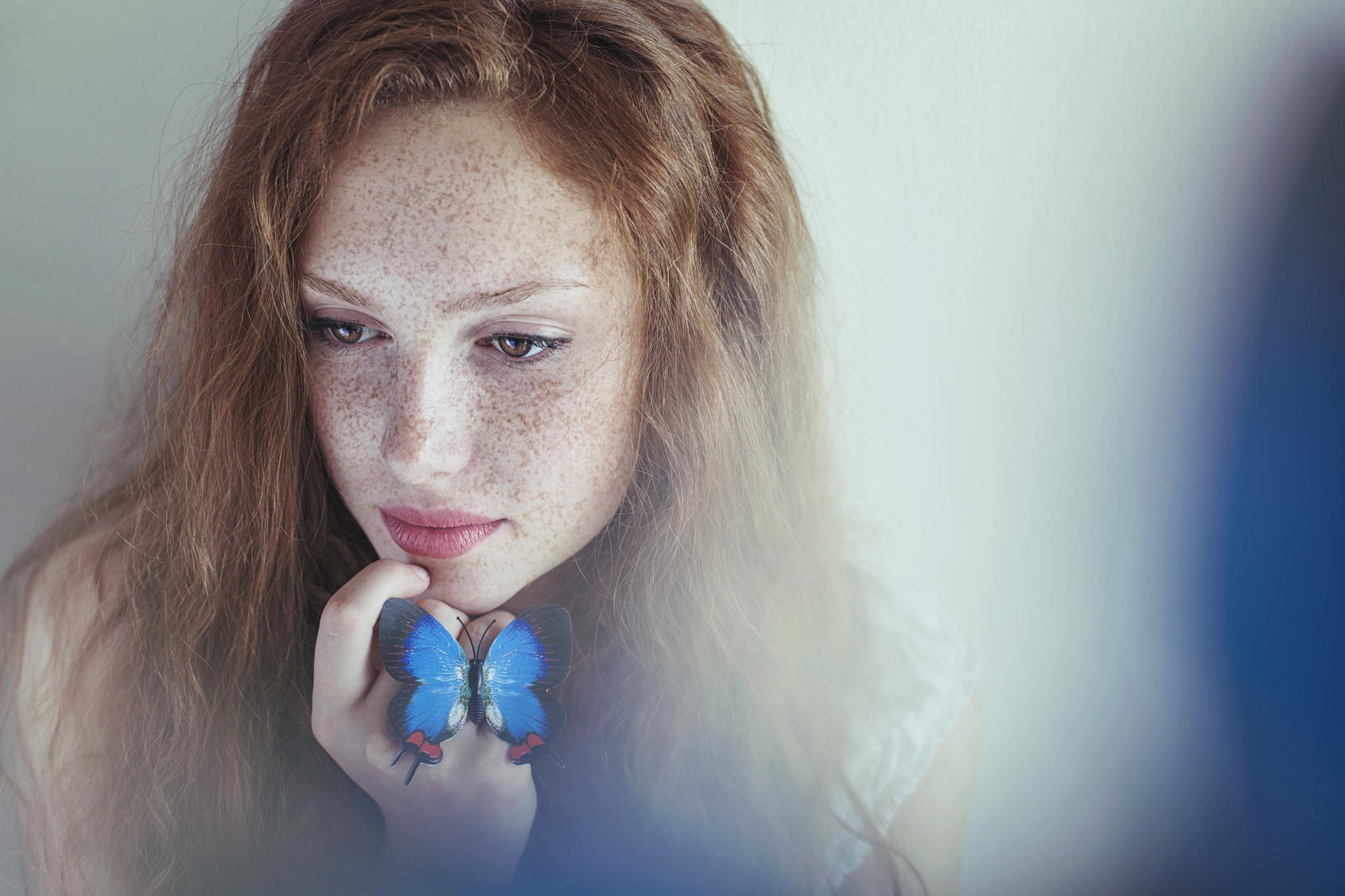 Download mobile wallpaper Redhead, Model, Women, Freckles, Brown Eyes for free.
