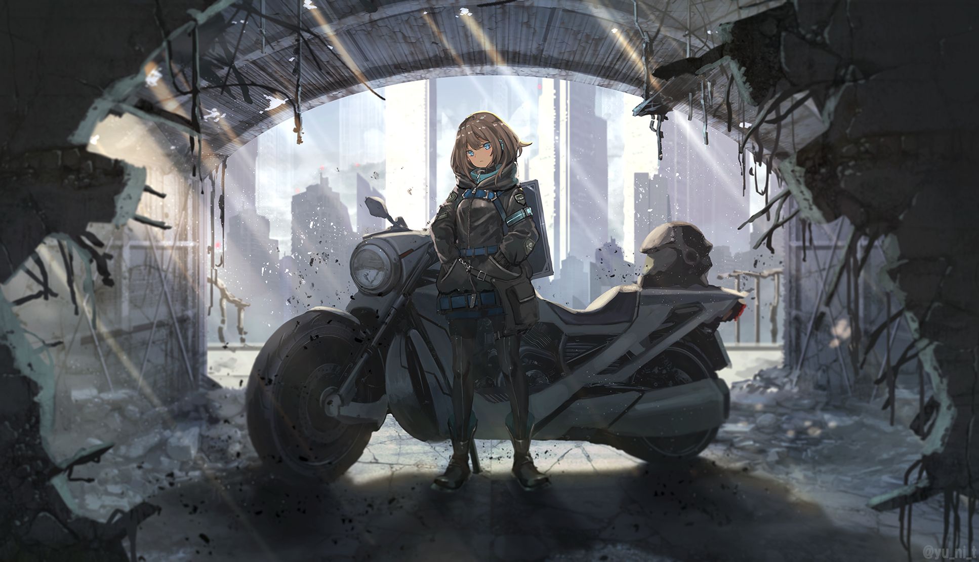 Baixe gratuitamente a imagem Anime, Motocicleta, Original na área de trabalho do seu PC
