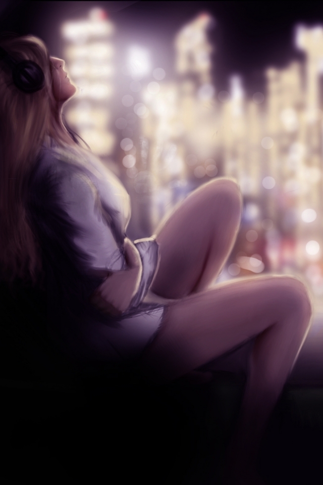 Download mobile wallpaper Anime, Night, City, Light, Mood, Original for free.