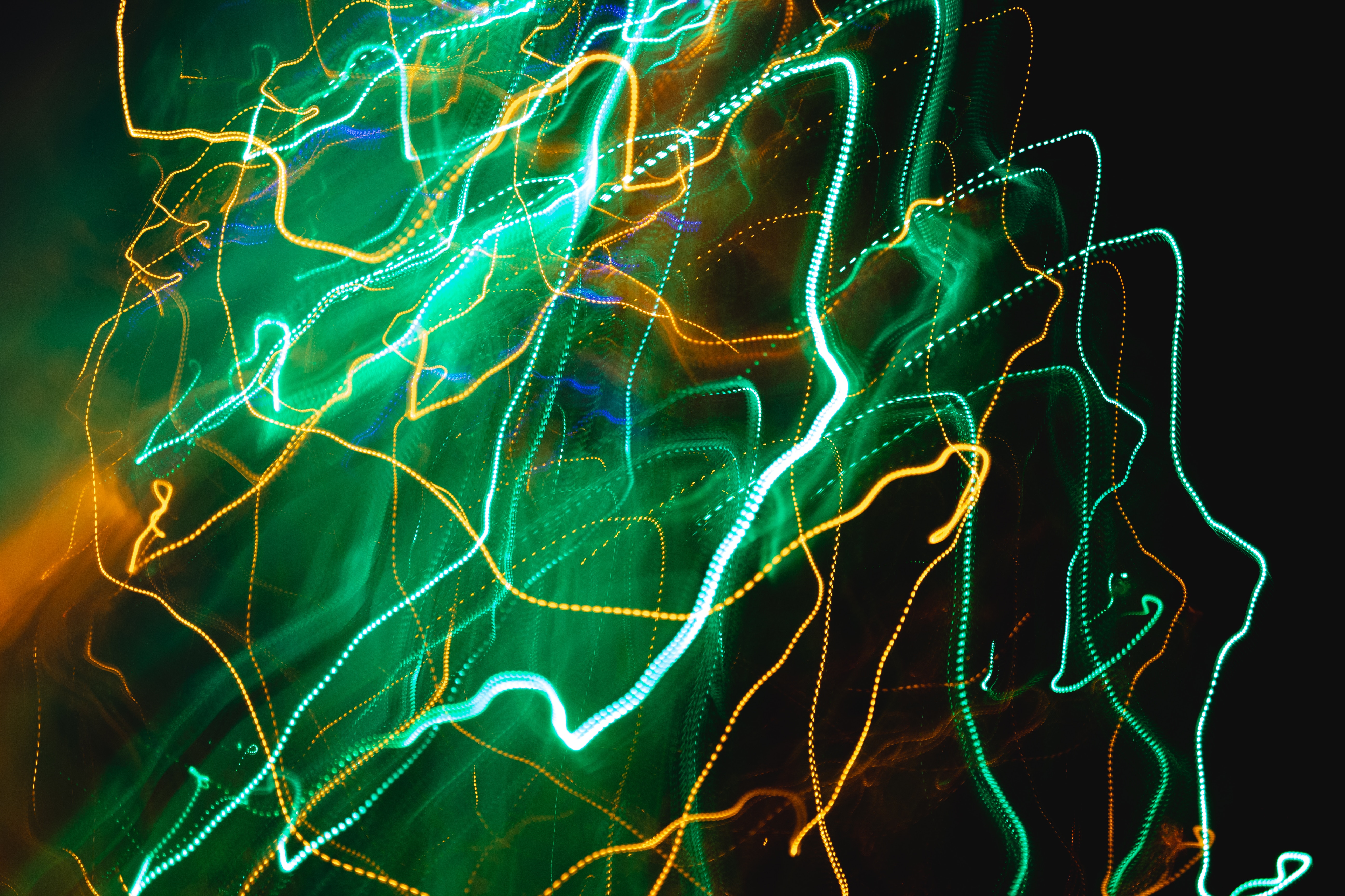 abstract, green, lines, glow, intermittent