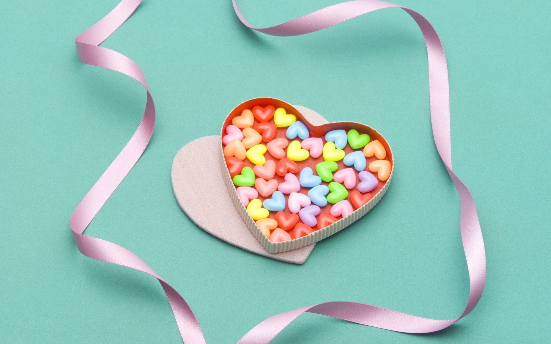 love, candies, multicolored, motley, tape, heart