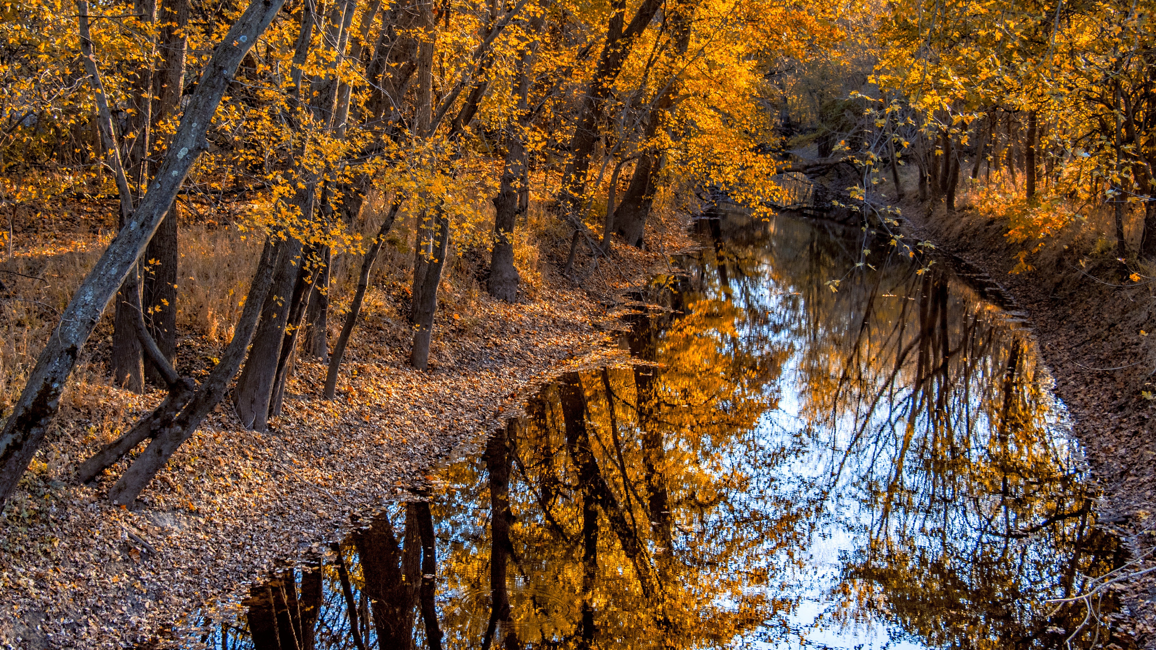 Download mobile wallpaper Nature, Reflection, Fall, Earth, River for free.