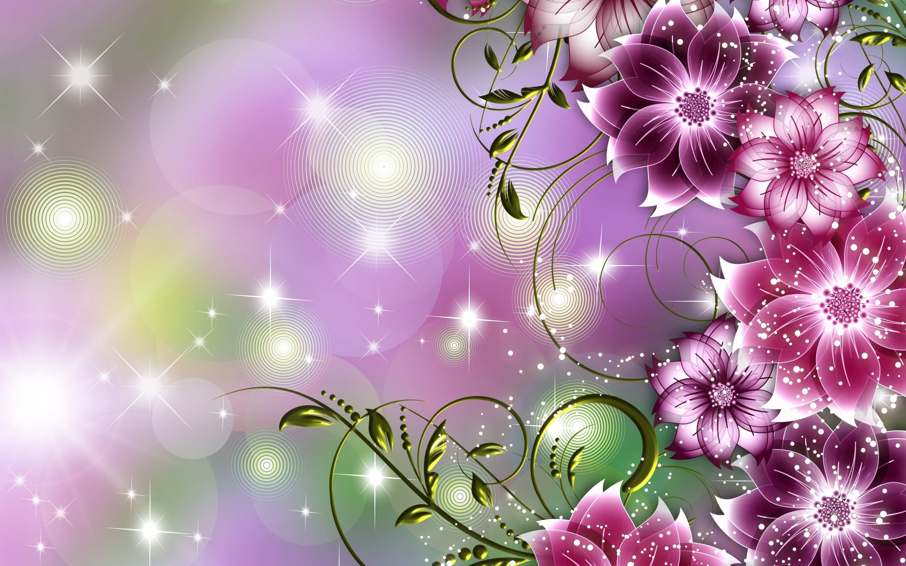 Free download wallpaper Flowers, Flower, Purple, Artistic, Sparkles on your PC desktop