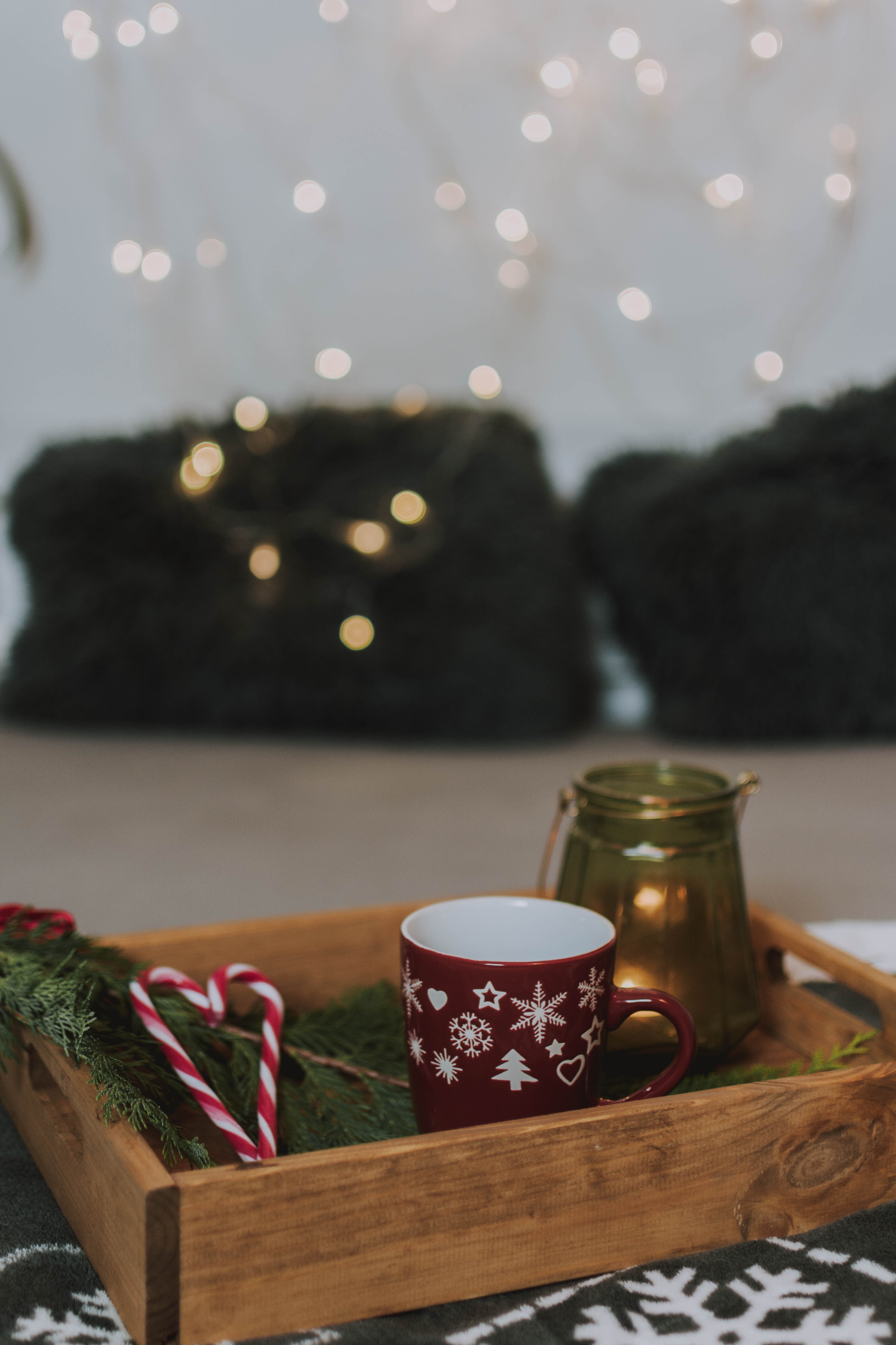 mug, holidays, new year, candies, cup, christmas, box, christmas tree