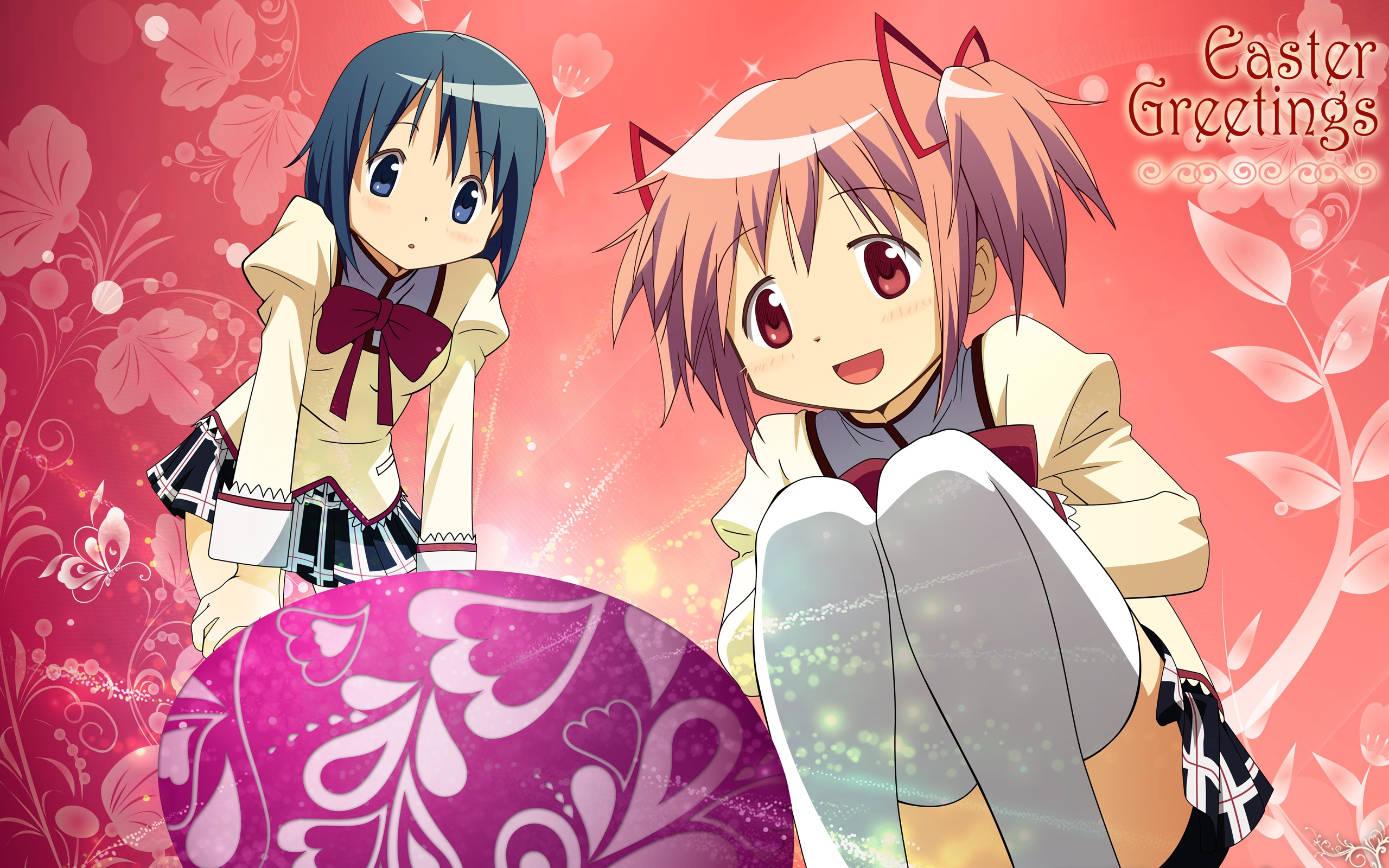Free download wallpaper Anime, Easter, Puella Magi Madoka Magica, Madoka Kaname, Sayaka Miki on your PC desktop