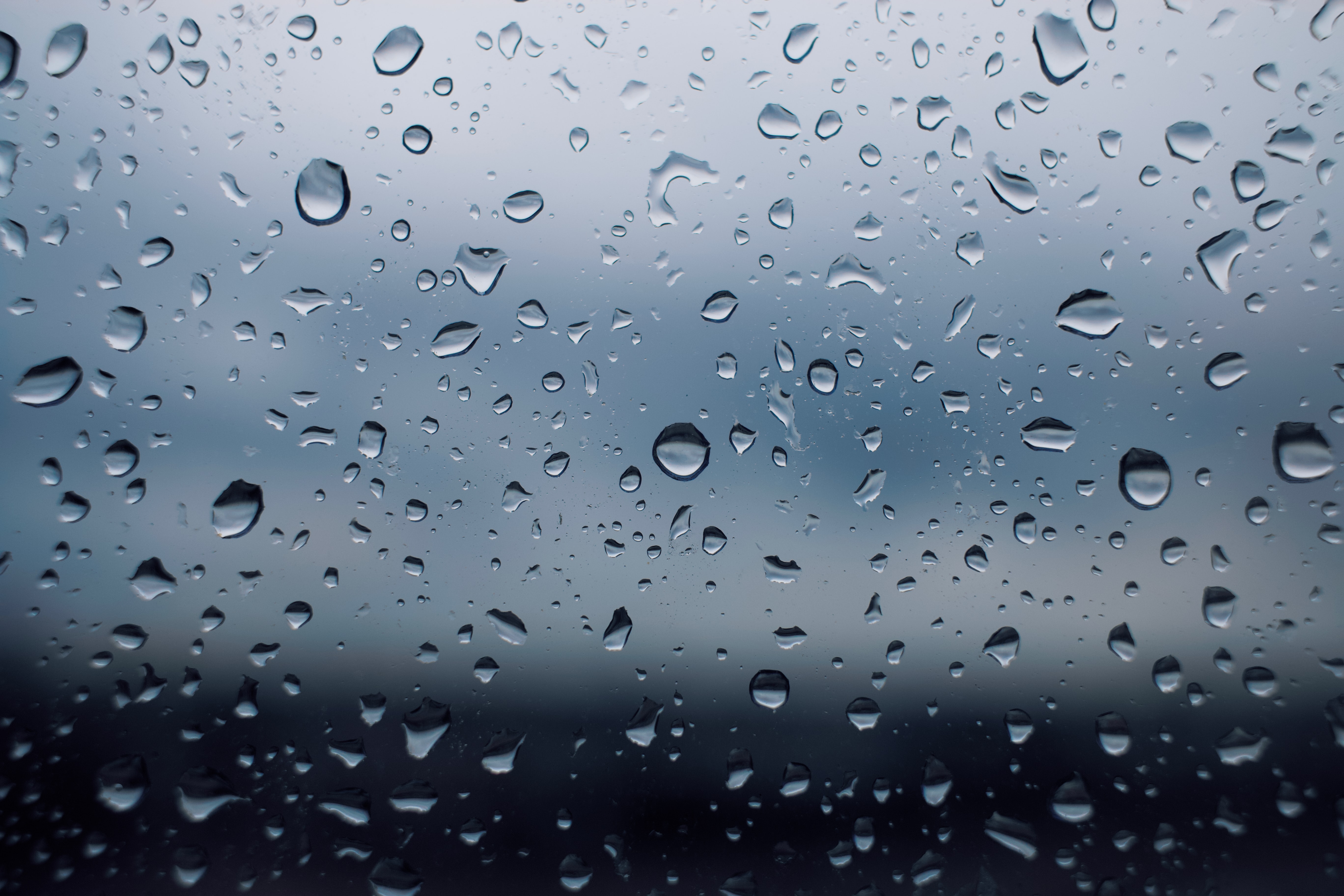 rain, glass, drops, macro 8K