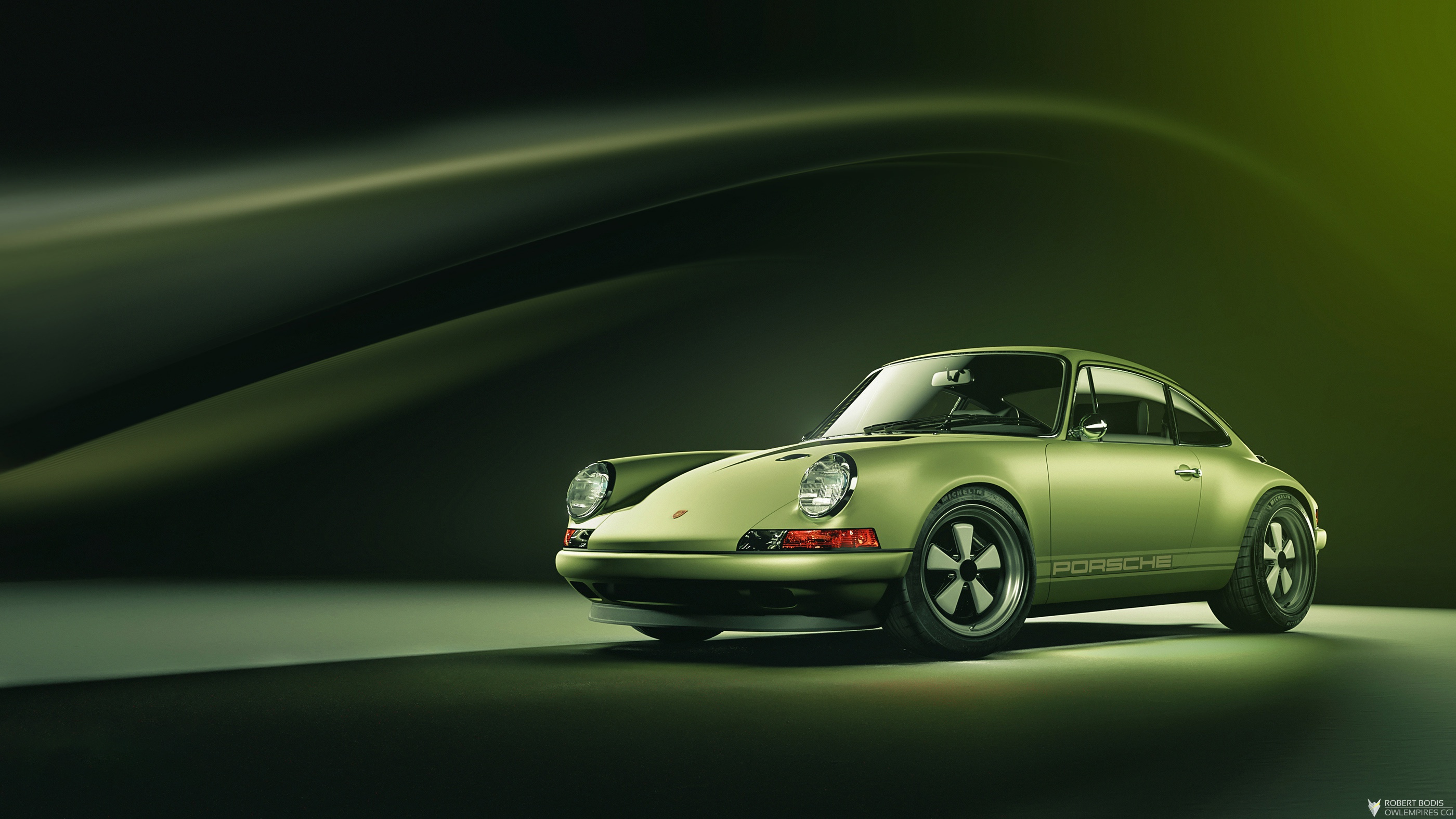 Download mobile wallpaper Porsche, Car, Porsche 911, Vehicles, Green Car for free.