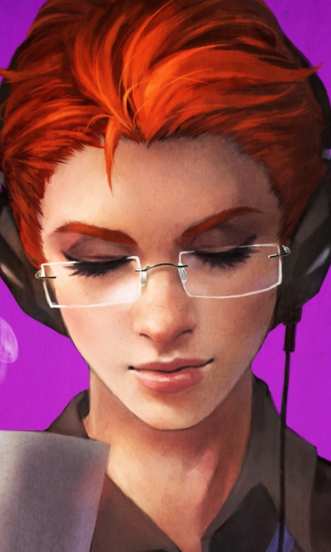 Download mobile wallpaper Glasses, Face, Overwatch, Video Game, Red Hair, Moira (Overwatch) for free.