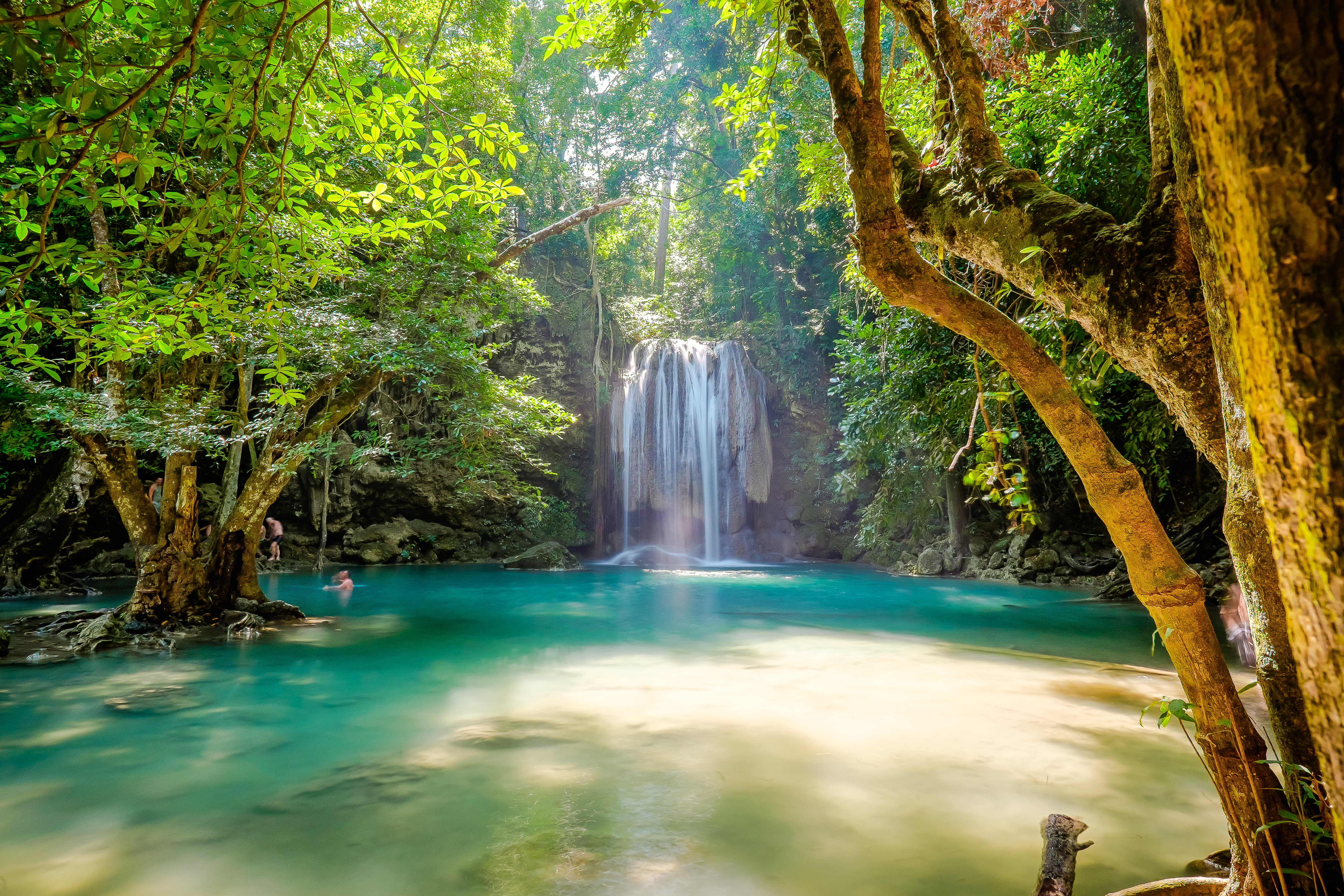 Free download wallpaper Waterfalls, Waterfall, Forest, Earth, River on your PC desktop