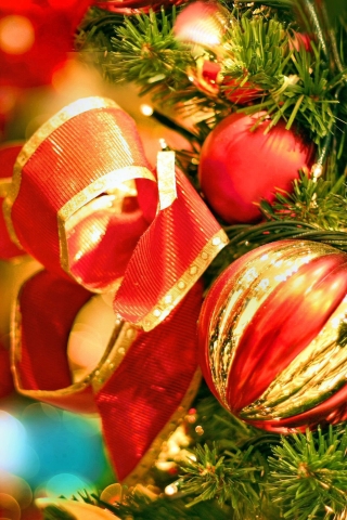 Download mobile wallpaper Christmas, Holiday, Colorful, Bokeh, Christmas Ornaments for free.