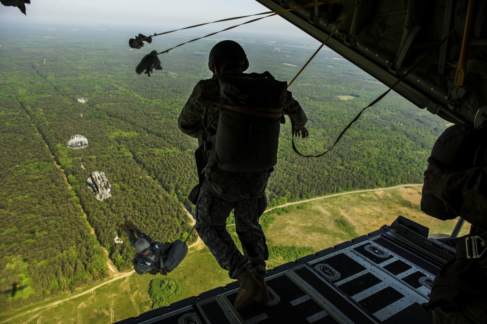 military, paratrooper, air force, aircraft, parachuting, soldier