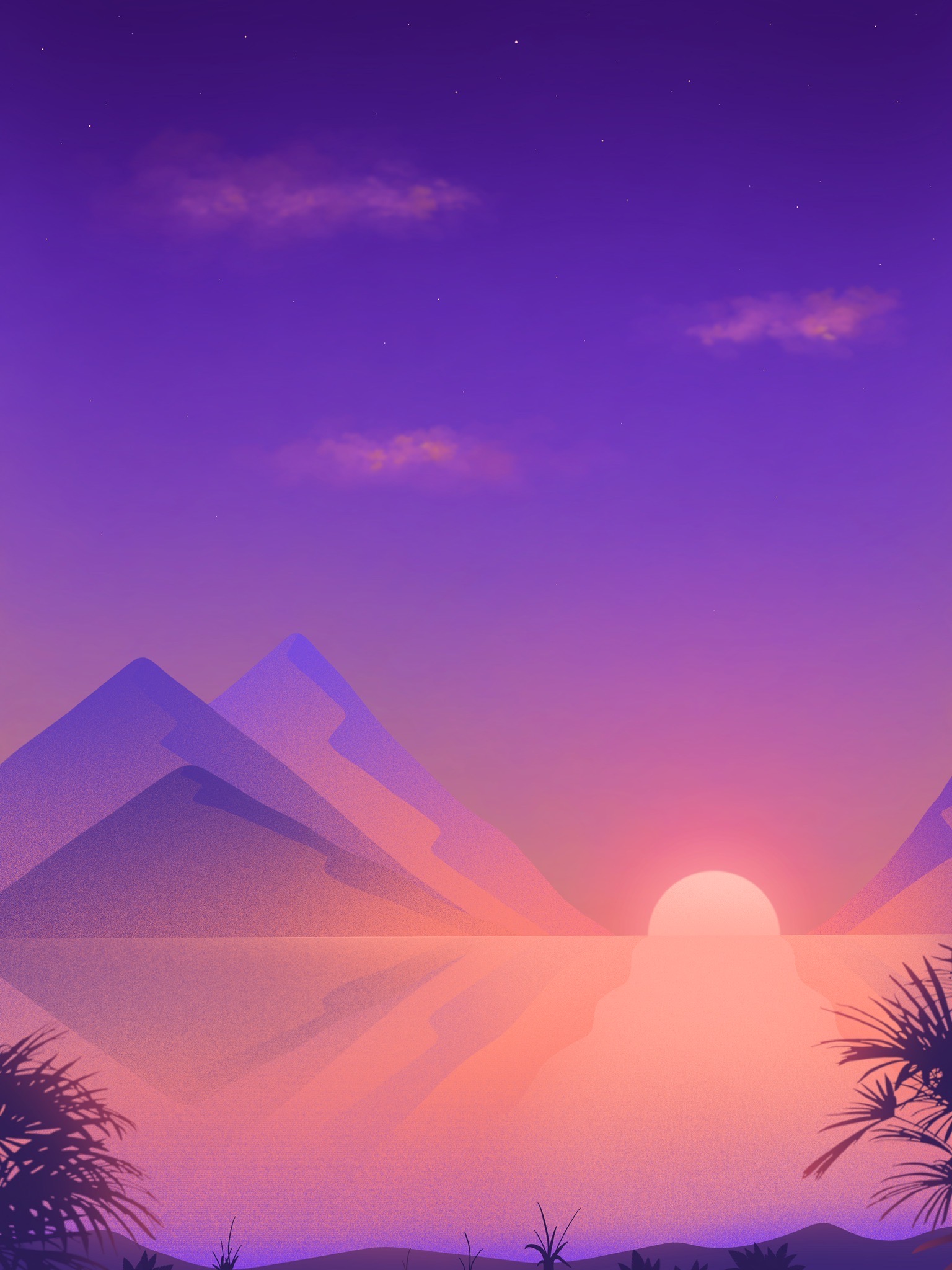 Free download wallpaper Mountains, Sea, Sunset, Art, Landscape on your PC desktop