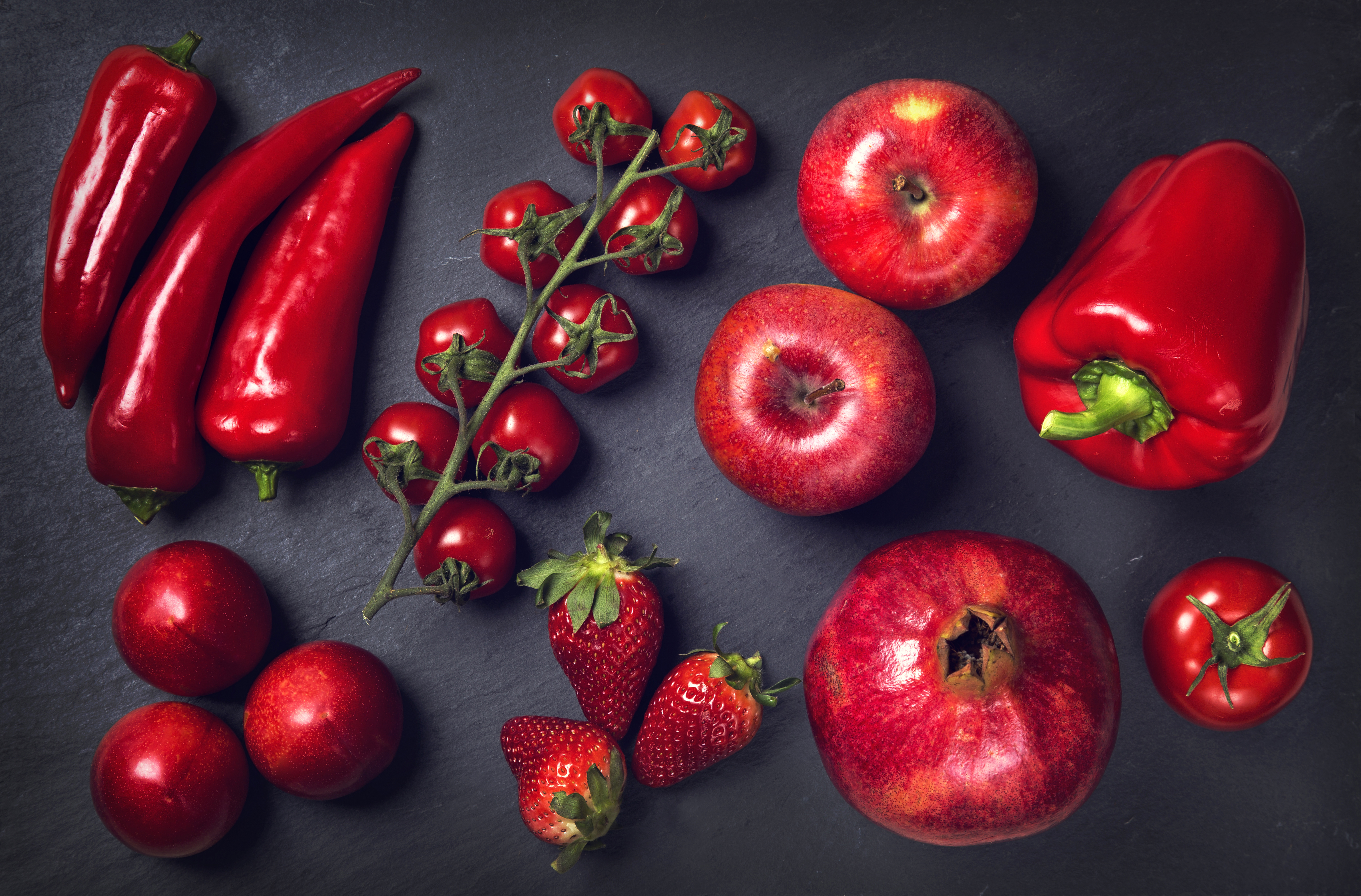 Laden Sie das Erdbeere, Pfeffer, Granatapfel, Frucht, Apfel, Pfirsich, Tomate, Nahrungsmittel, Früchte-Bild kostenlos auf Ihren PC-Desktop herunter