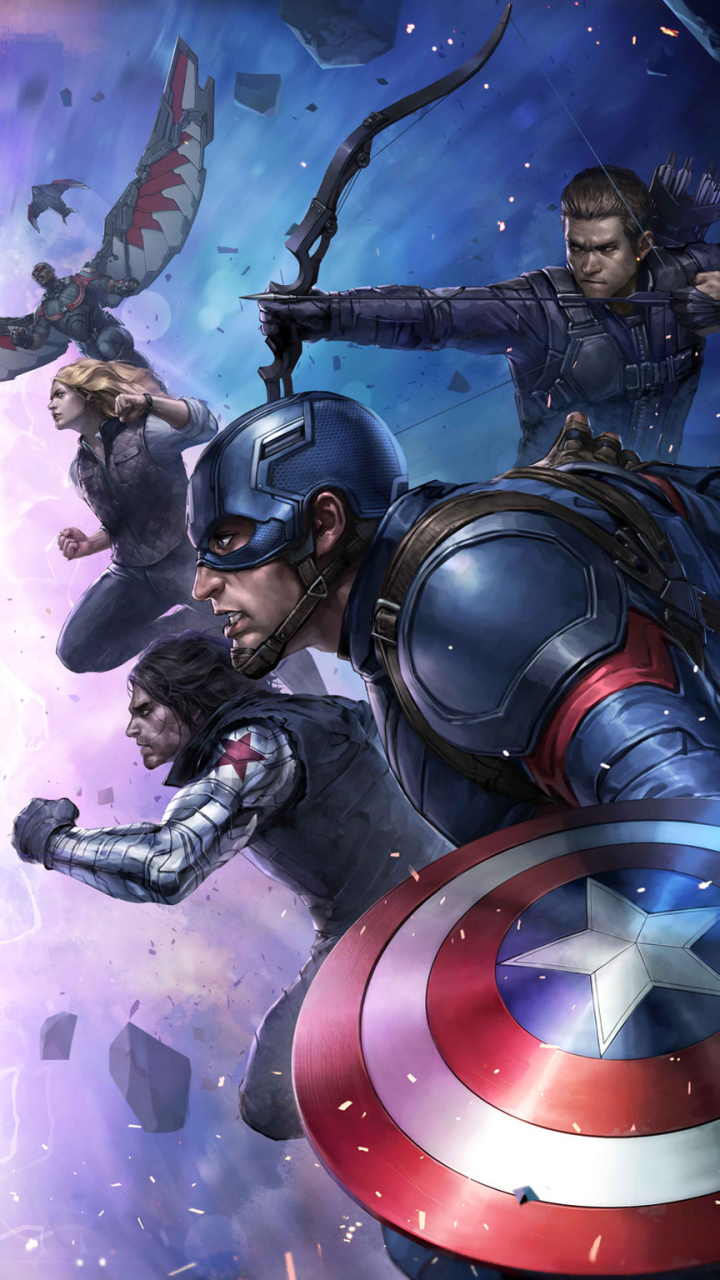 Download mobile wallpaper Captain America, Video Game, Hawkeye, Falcon (Marvel Comics), Winter Soldier, Marvel: Future Fight for free.