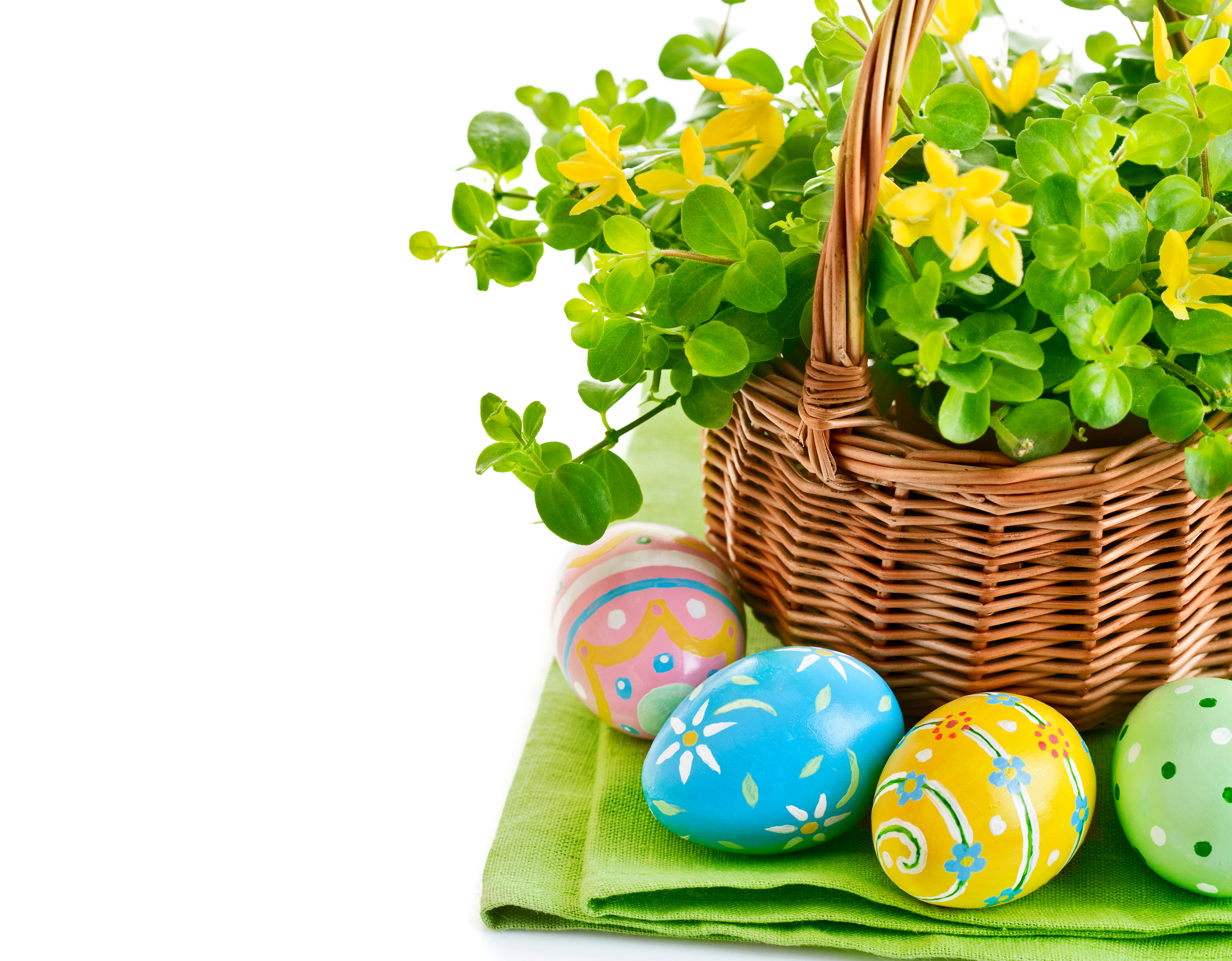Free download wallpaper Easter, Flower, Holiday, Colors, Basket, Egg, Easter Egg on your PC desktop