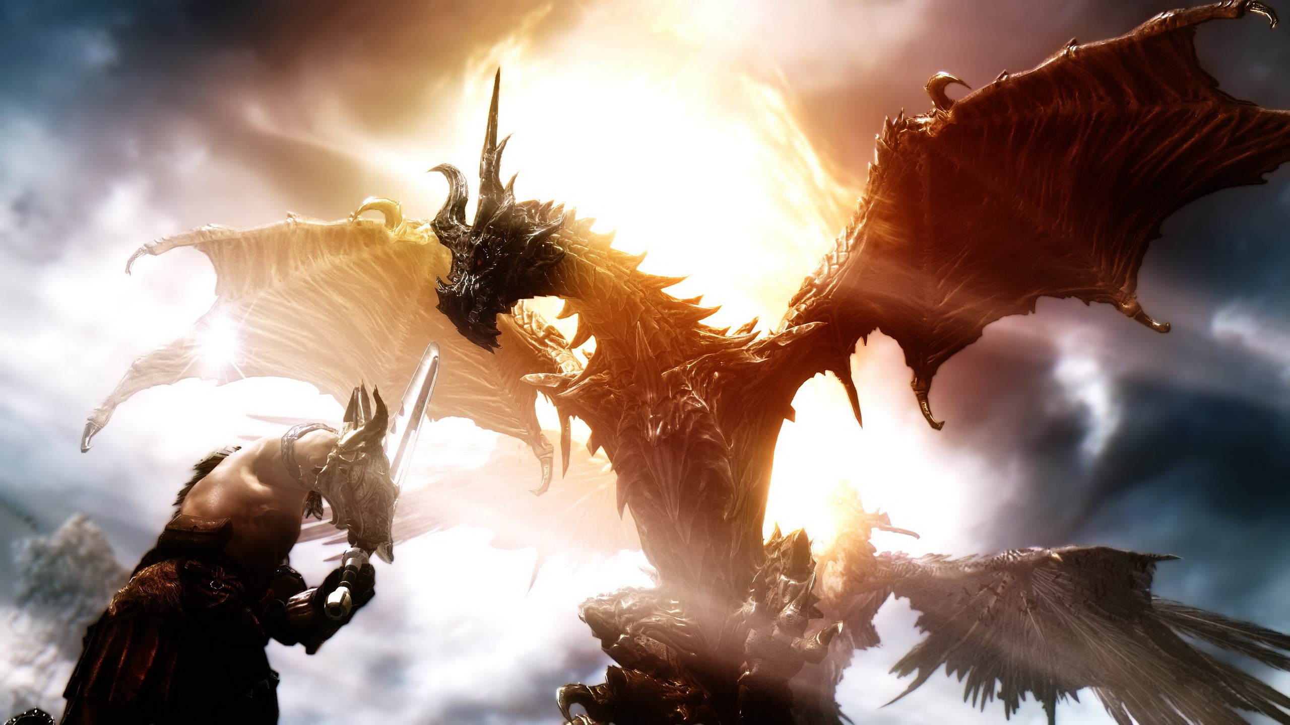 Download mobile wallpaper Dragon, Warrior, Video Game, Skyrim, The Elder Scrolls V: Skyrim, The Elder Scrolls for free.