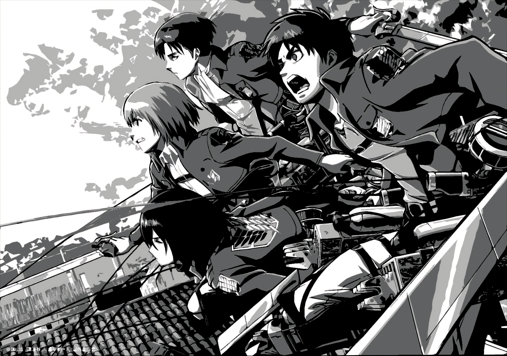 Download mobile wallpaper Anime, Armin Arlert, Eren Yeager, Mikasa Ackerman, Shingeki No Kyojin, Attack On Titan, Levi Ackerman for free.