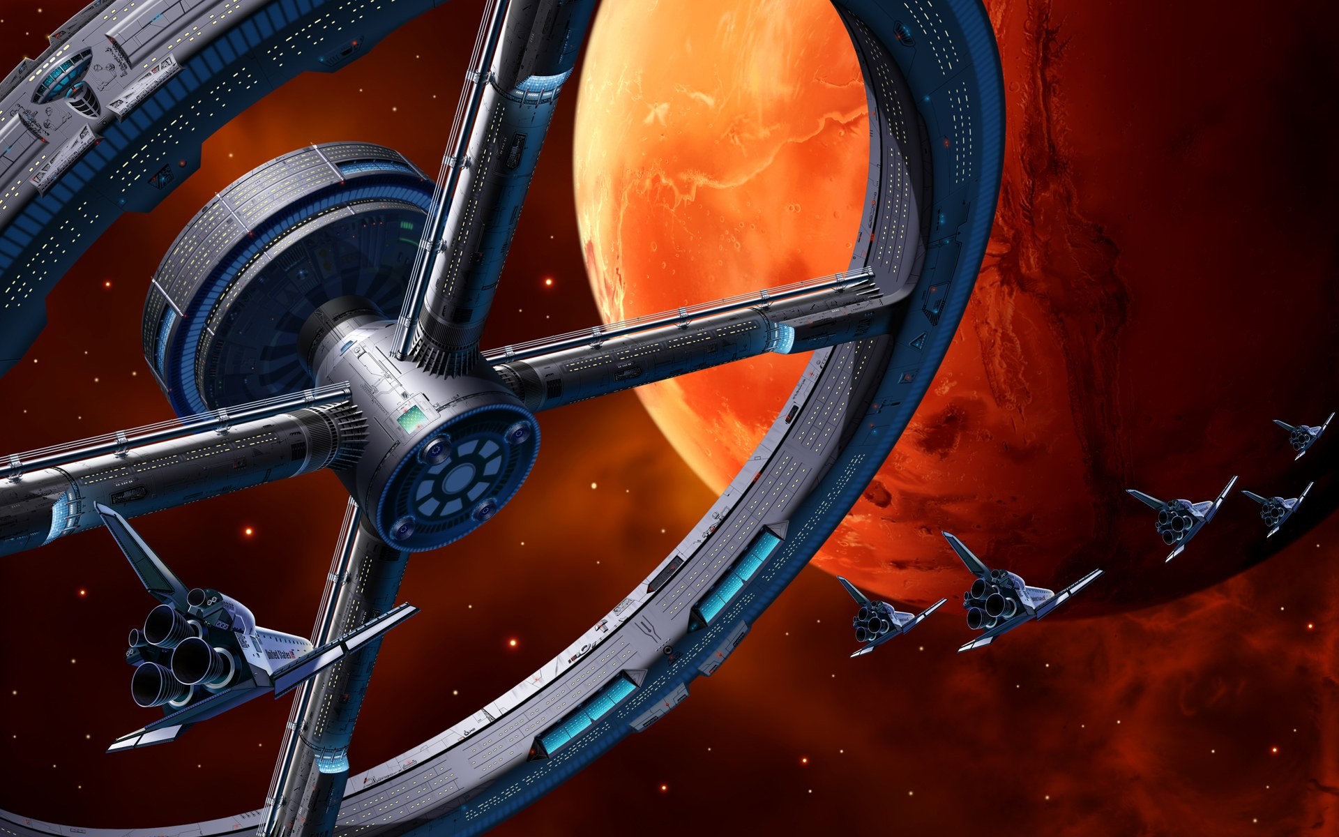 Download mobile wallpaper Spaceport, Sci Fi for free.