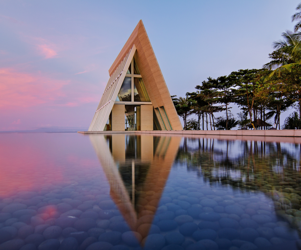 Download mobile wallpaper Reflection, House, Bali, Man Made for free.