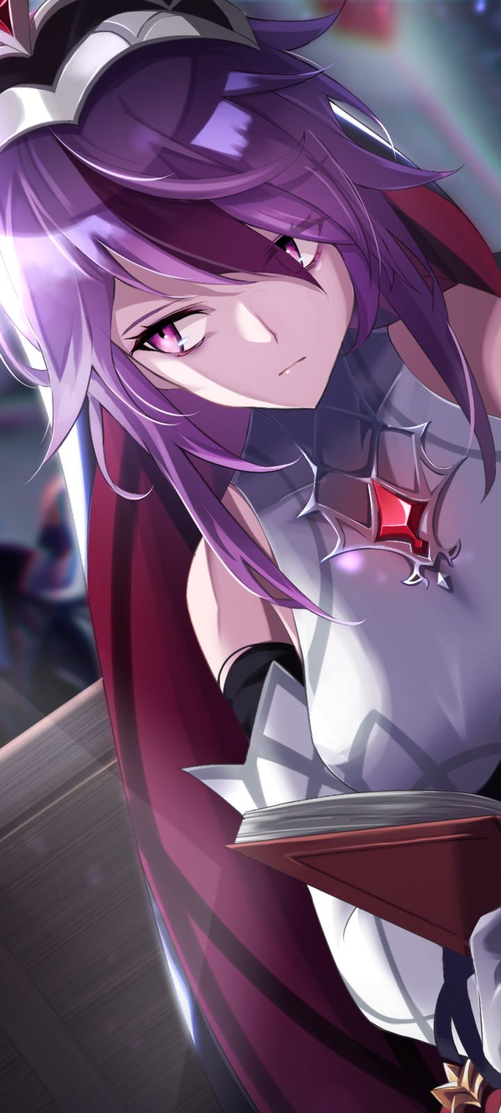 Download mobile wallpaper Video Game, Purple Hair, Pink Eyes, Genshin Impact, Rosaria (Genshin Impact) for free.