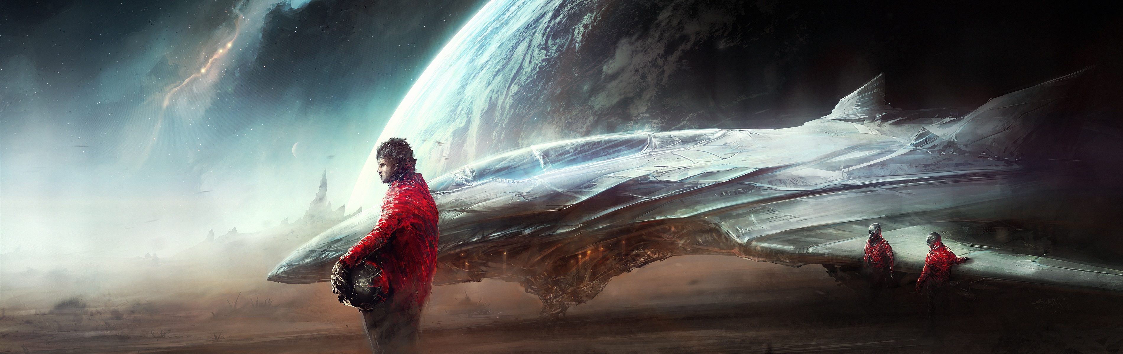 Download mobile wallpaper Sci Fi, Spaceship, Adventure, Planetscape for free.