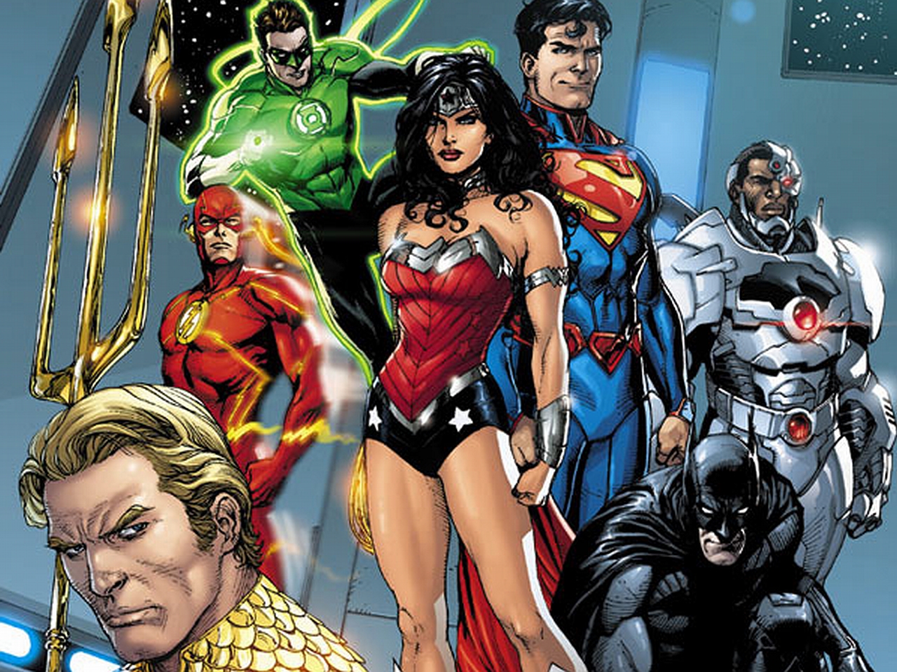comics, justice league, aquaman, barry allen, batman, cyborg (dc comics), dc comics, flash, green lantern, hal jordan, superman, the new 52, wonder woman
