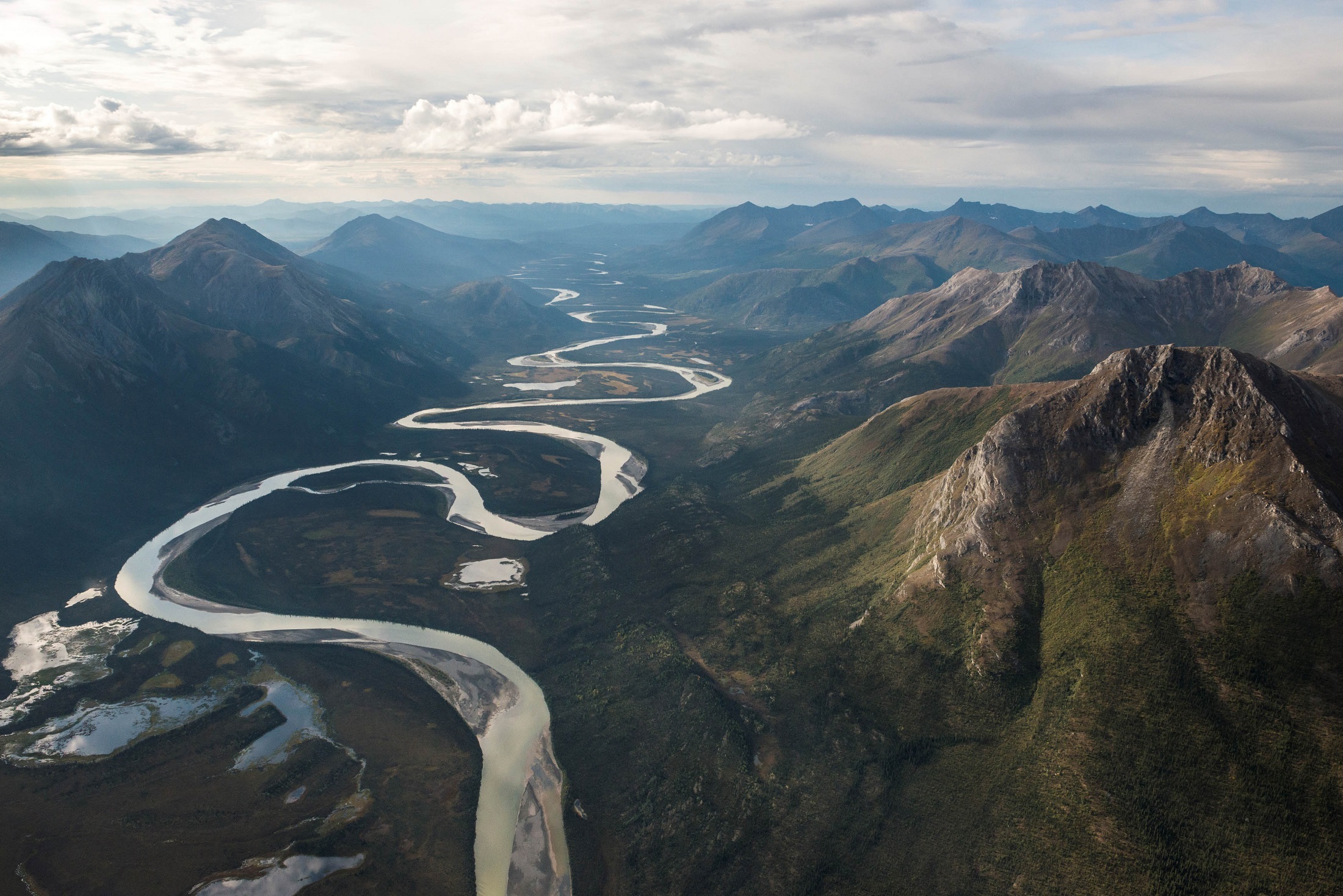 earth, mountain, aerial, alaska, landscape, nature, river, scenic, wilderness, mountains