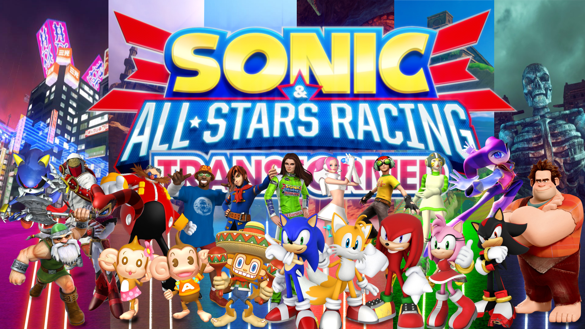 video game, sonic & all stars racing transformed, sonic